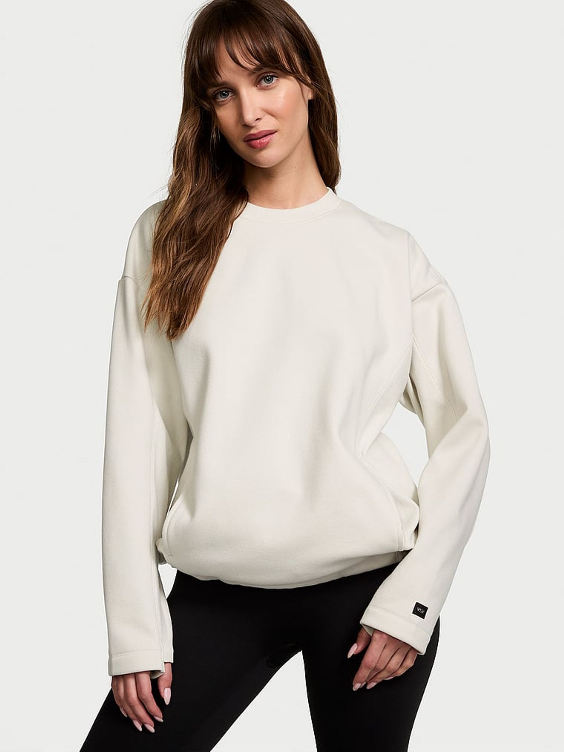 White Fleece Crewneck Sweatshirt - Image 1 of 3