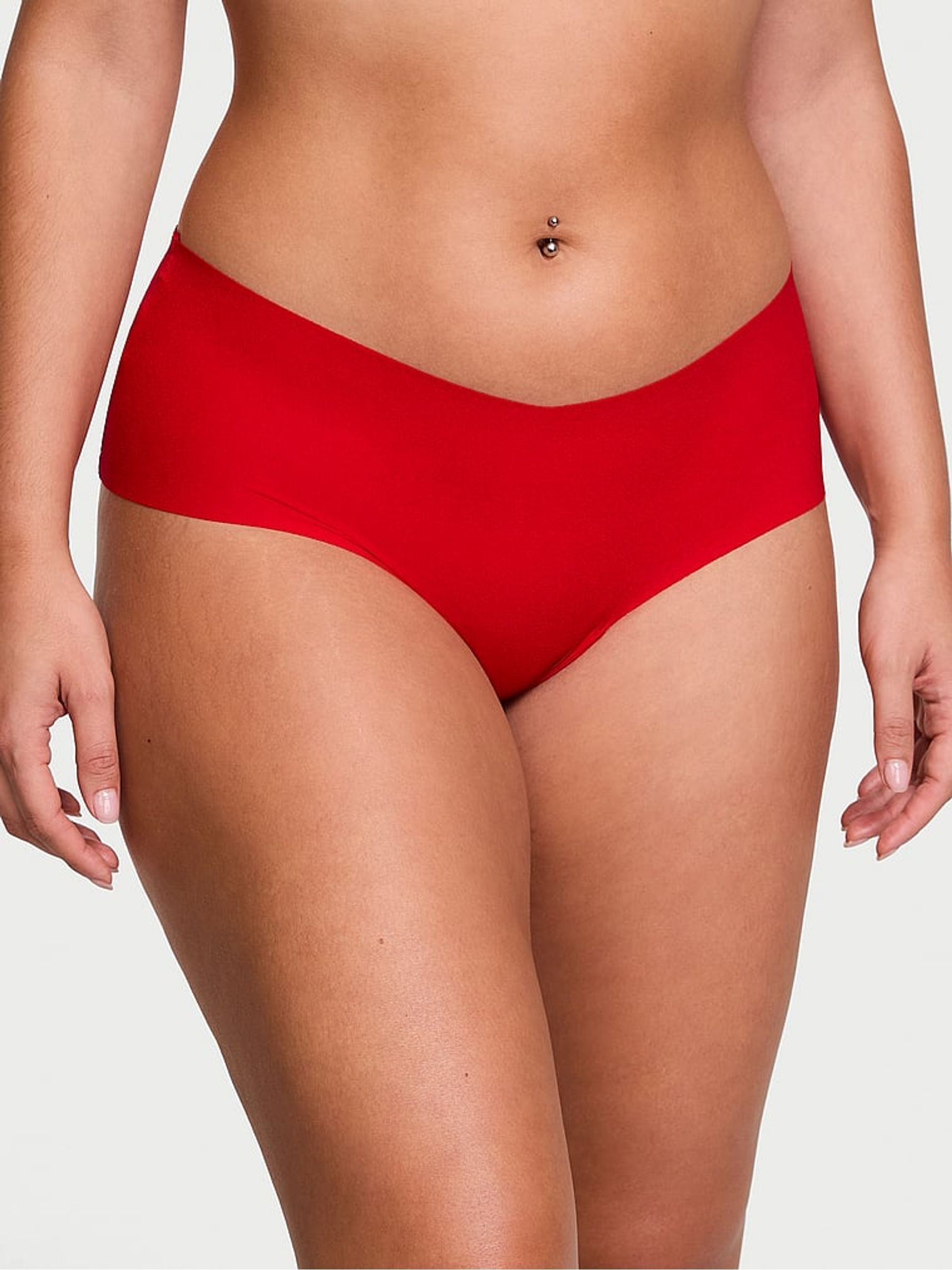 Lipstick Red Cheeky Heart Mesh Back Knickers - Image 1 of 3