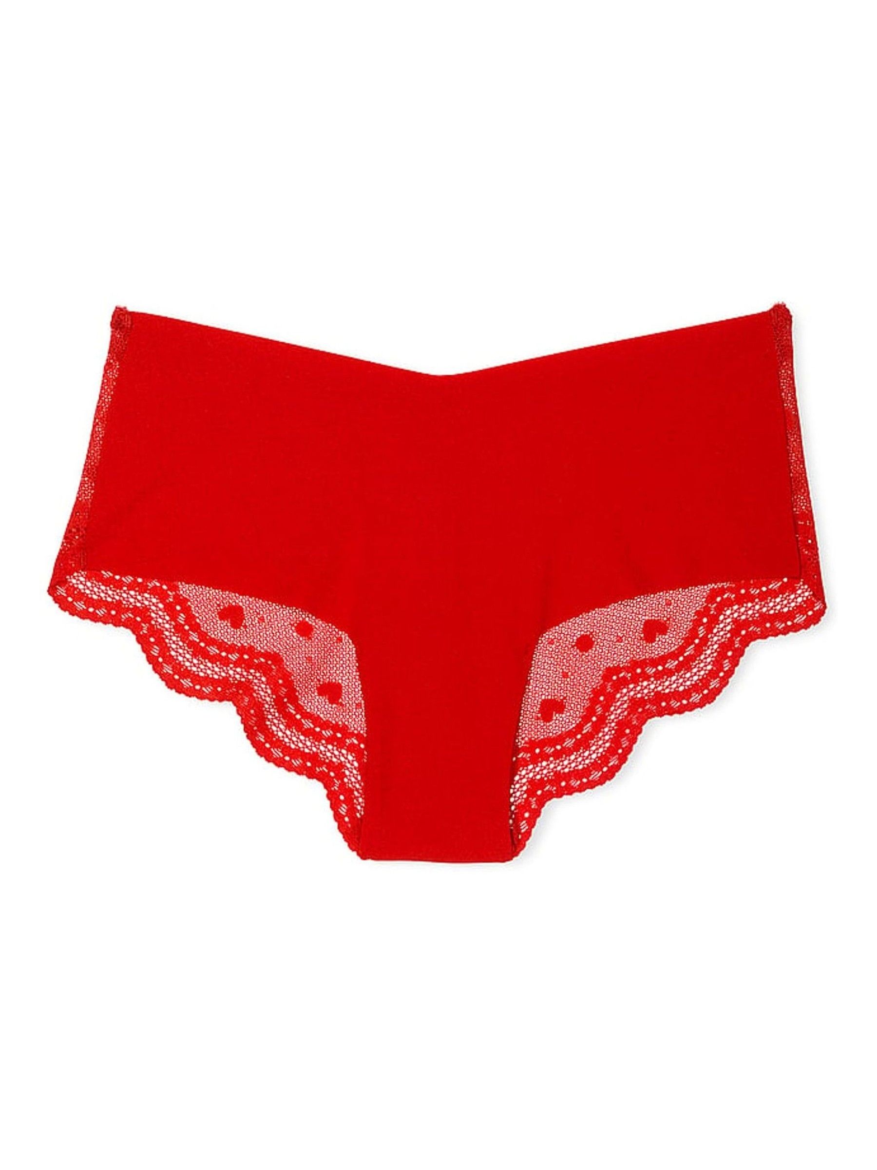 Lipstick Red Cheeky Heart Mesh Back Knickers - Image 3 of 3
