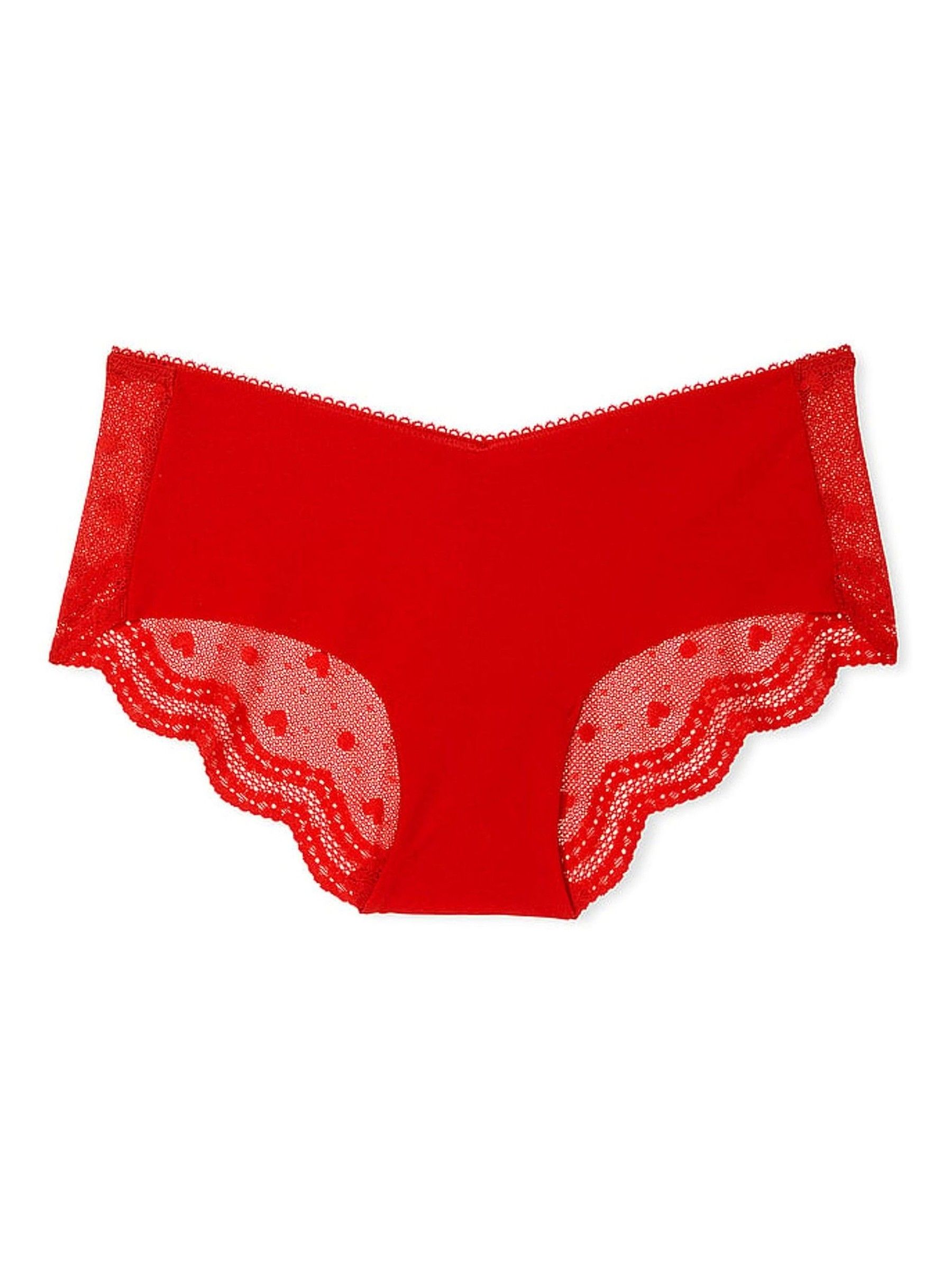 Lipstick Red Hipster Heart Mesh Back Knickers - Image 3 of 3