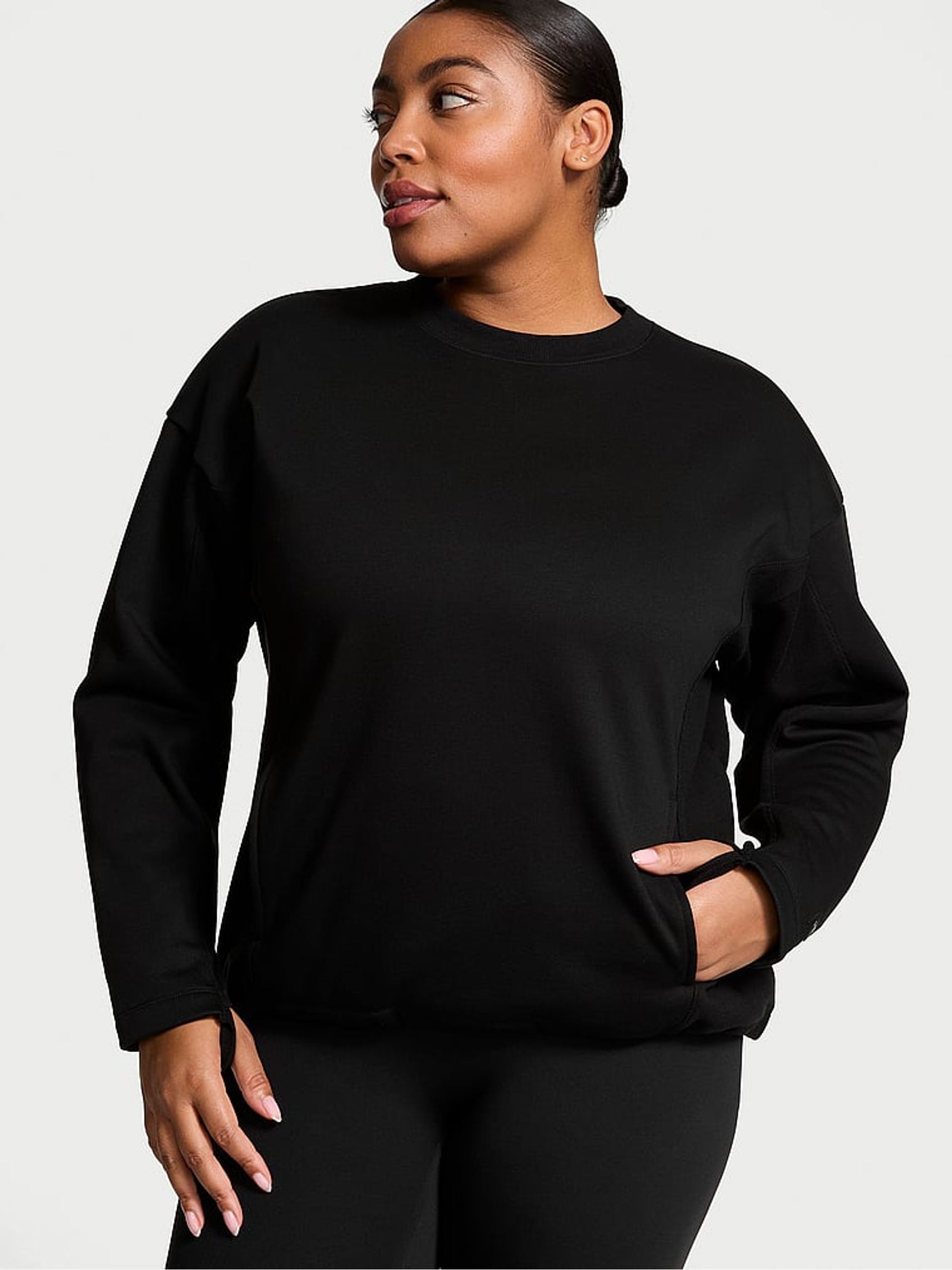 Black Fleece Crewneck Sweatshirt | Victoria's Secret UK