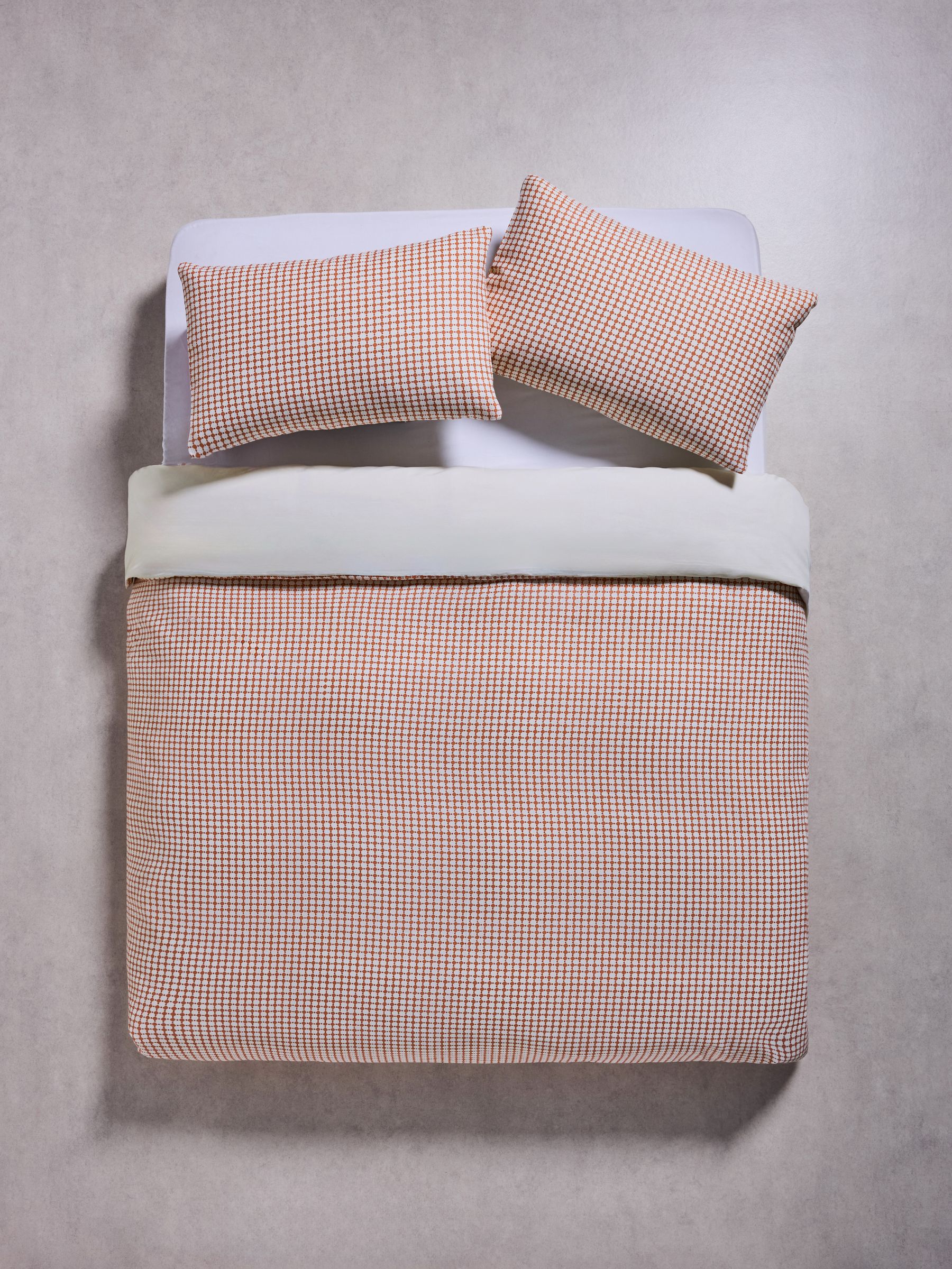 Gabin Waffle 100% Cotton Duvet Cover and Pillowcase Set in Clay - Image 2 of 3