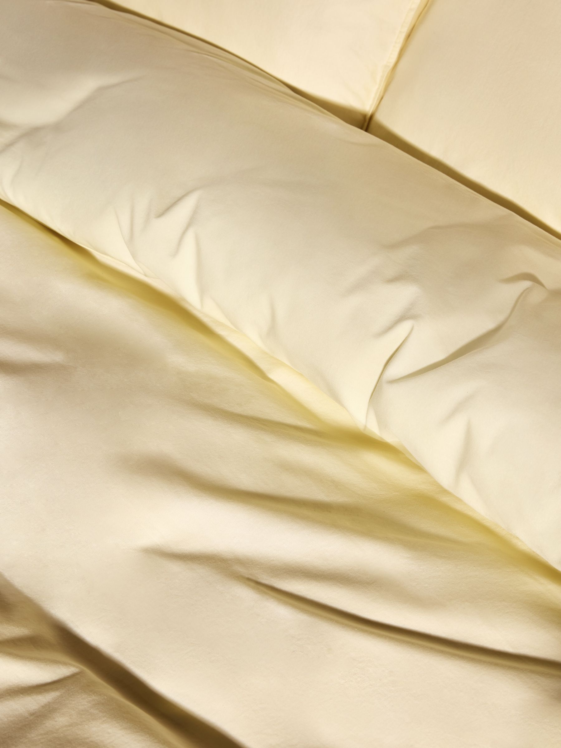 Cosy Washed Cotton Duvet Cover and Pillowcase Set in Buttermilk Yellow - Image 2 of 3
