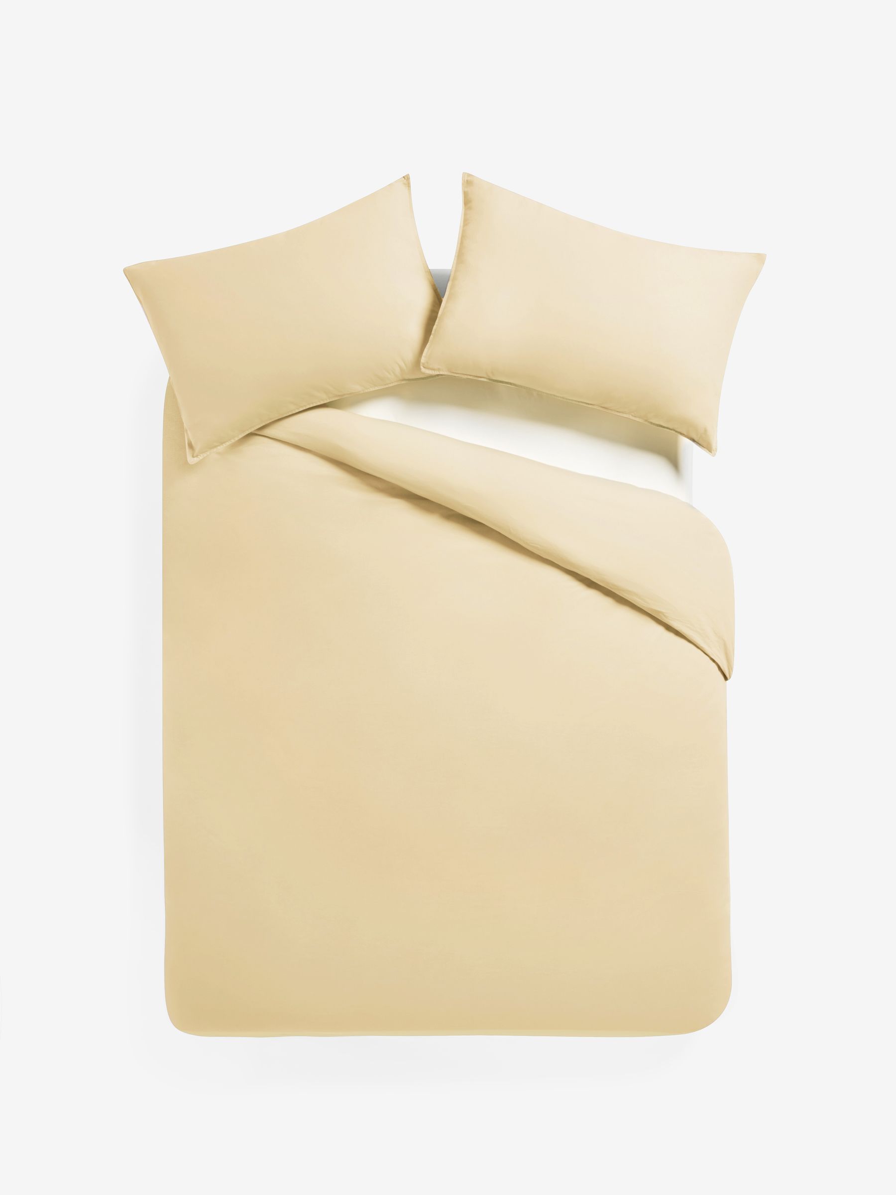 Cosy Washed Cotton Duvet Cover and Pillowcase Set in Buttermilk Yellow - Image 3 of 3