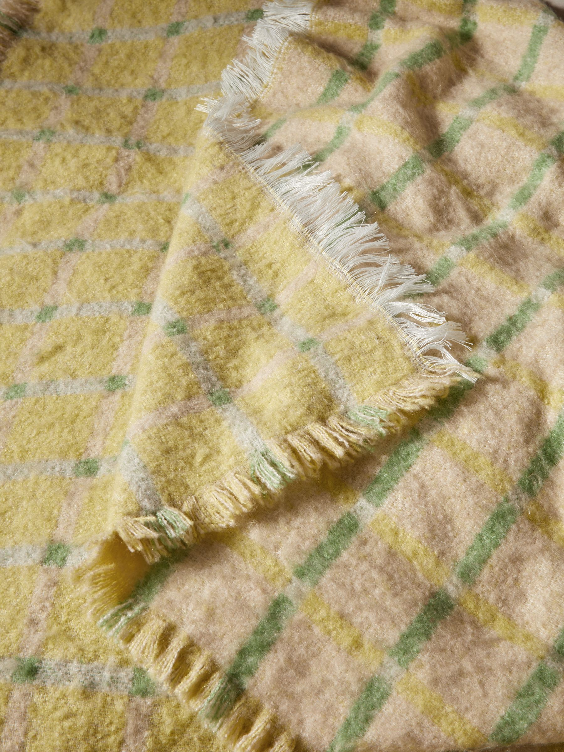 Cale Brushed Throw in Yellow - Image 4 of 4