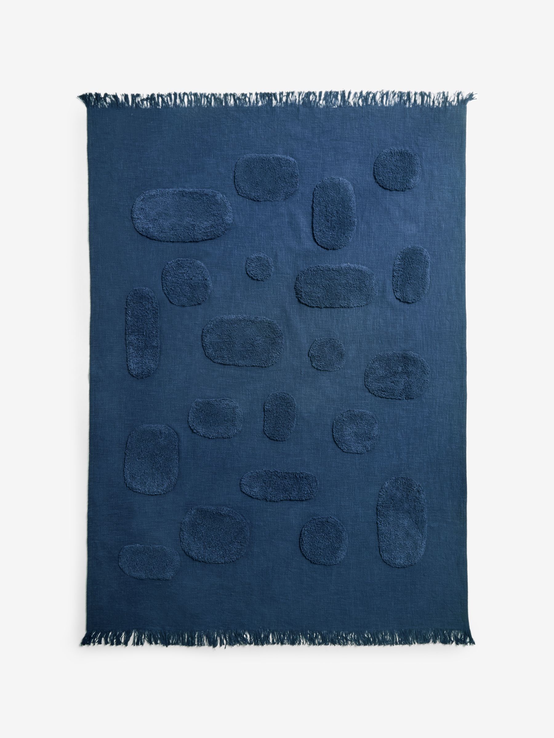 Emil Tufted Throw in Navy - Image 4 of 4