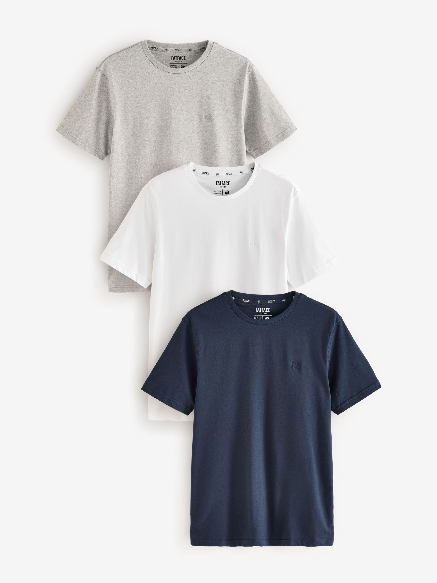 Navy Short Sleeve 100% Cotton T-Shirts 3 Pack - Image 1 of 4