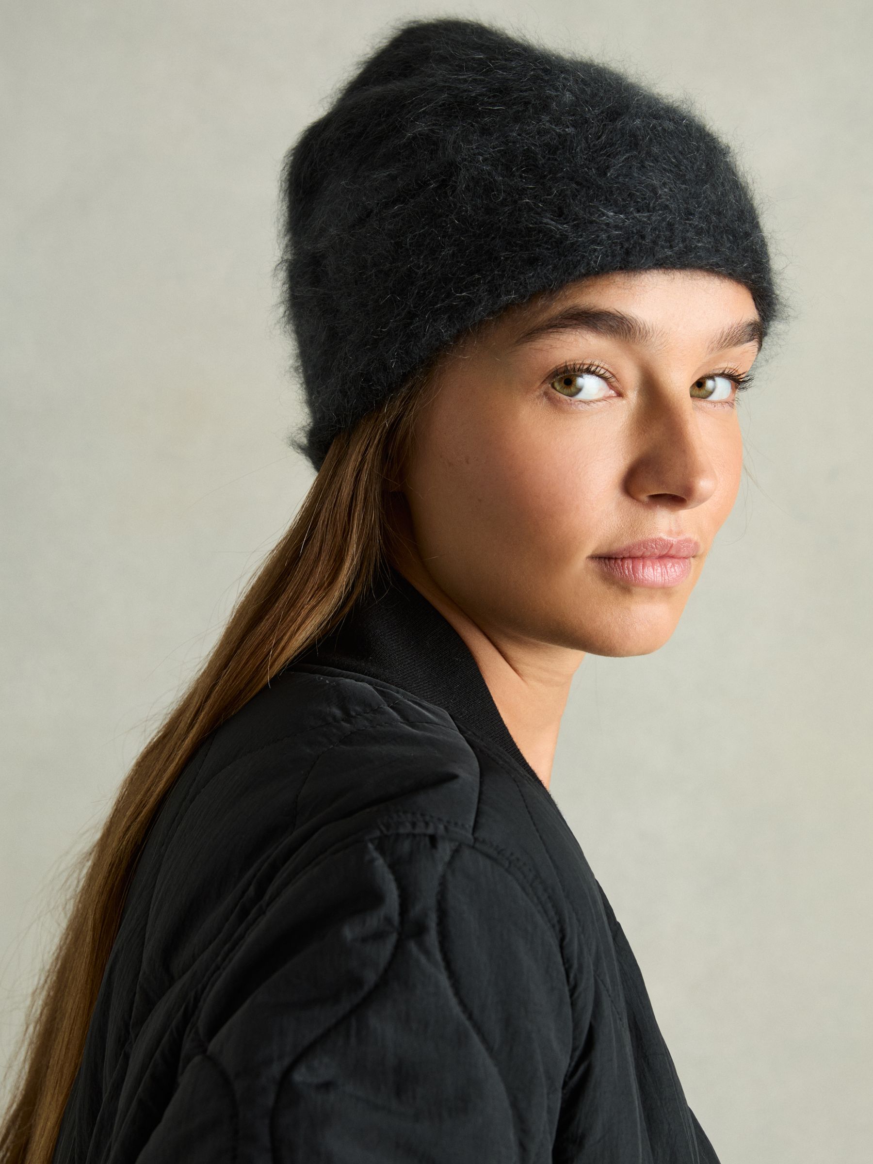 Cashmere Beanie in Charcoal - Image 2 of 4