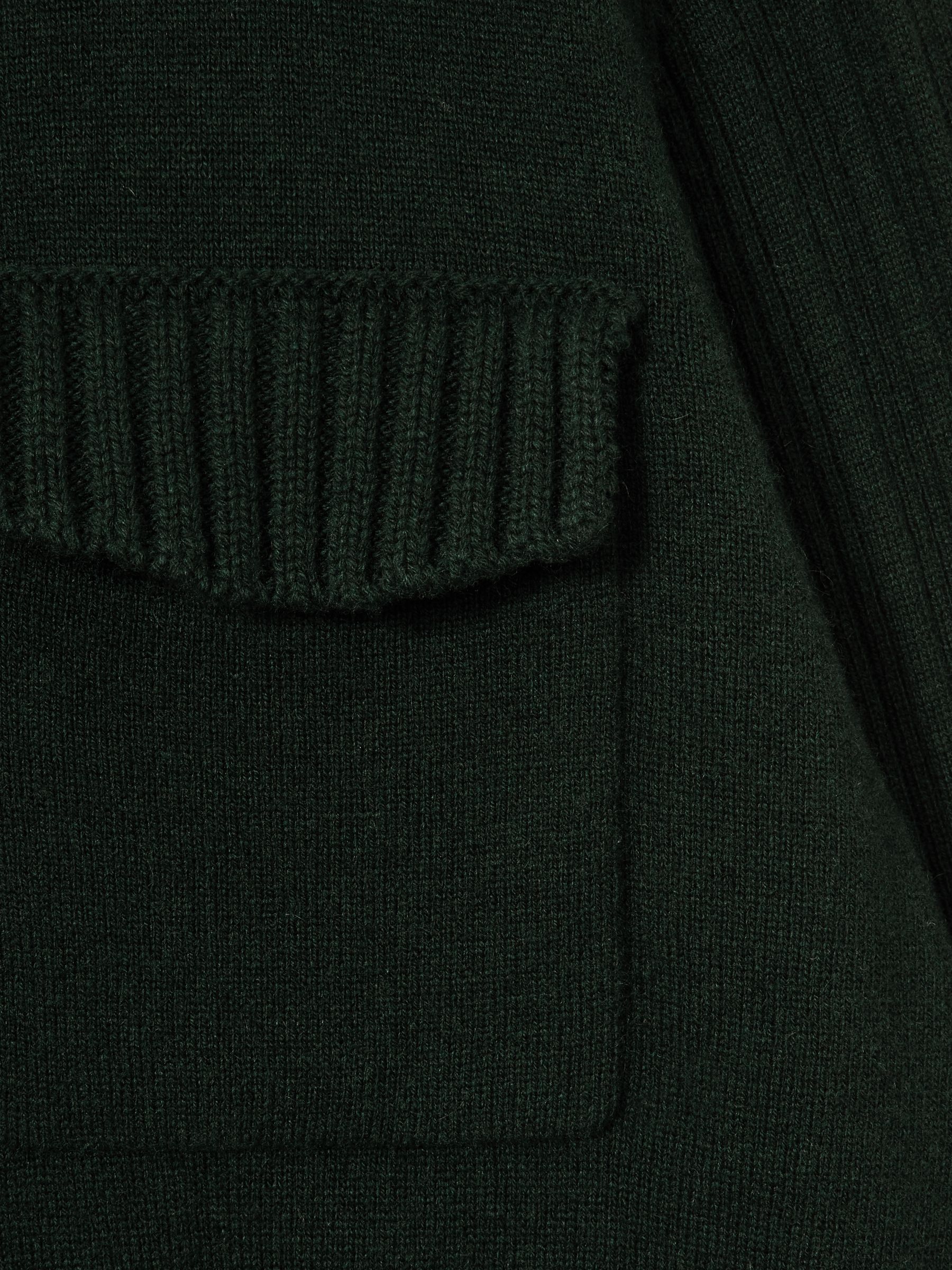 Wool-Blend Knitted Utility Midi Dress With Cashmere in Khaki - Image 5 of 5