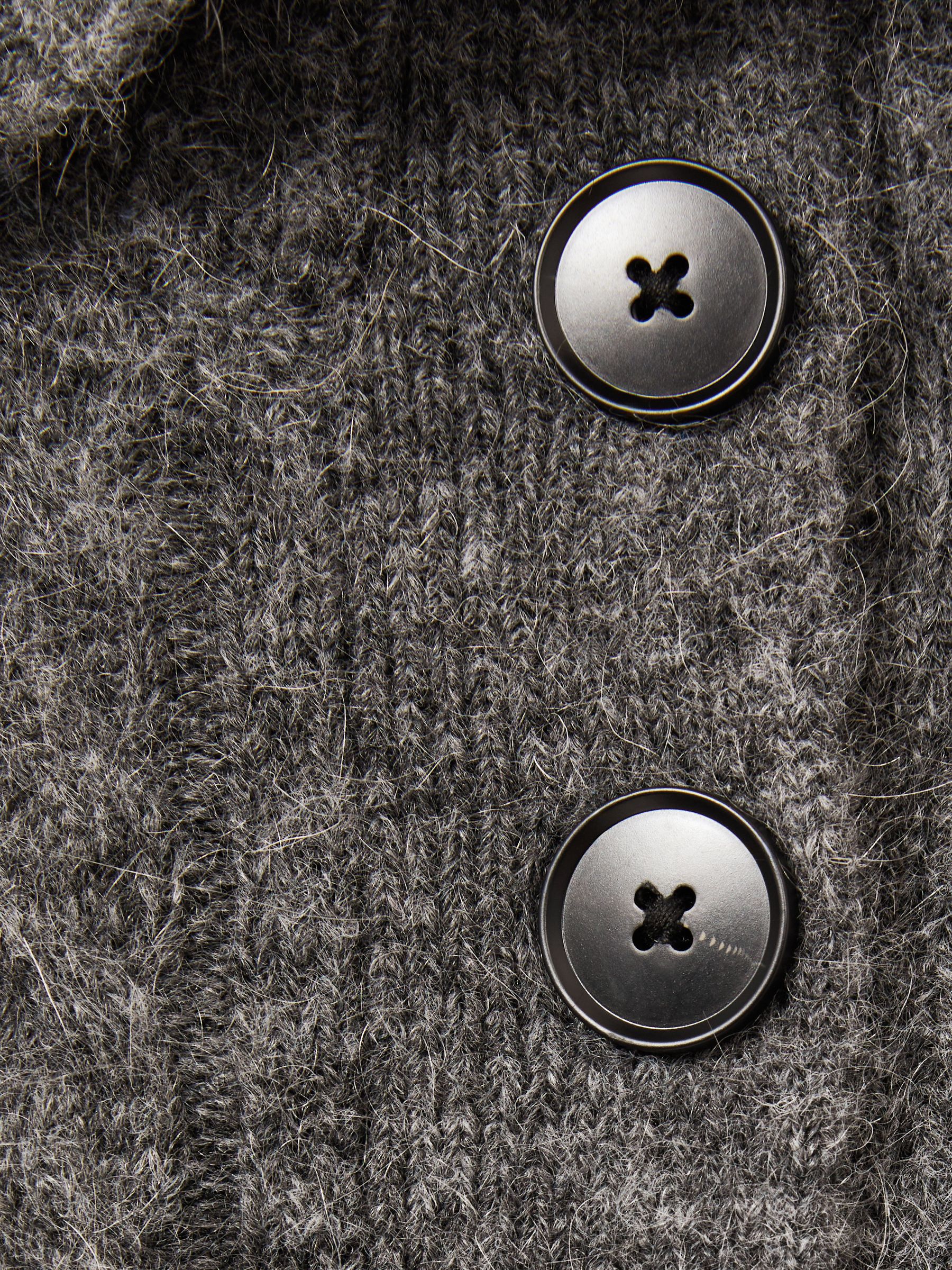 Cropped Cable-Knit Jumper With Mohair in Charcoal - Image 5 of 5