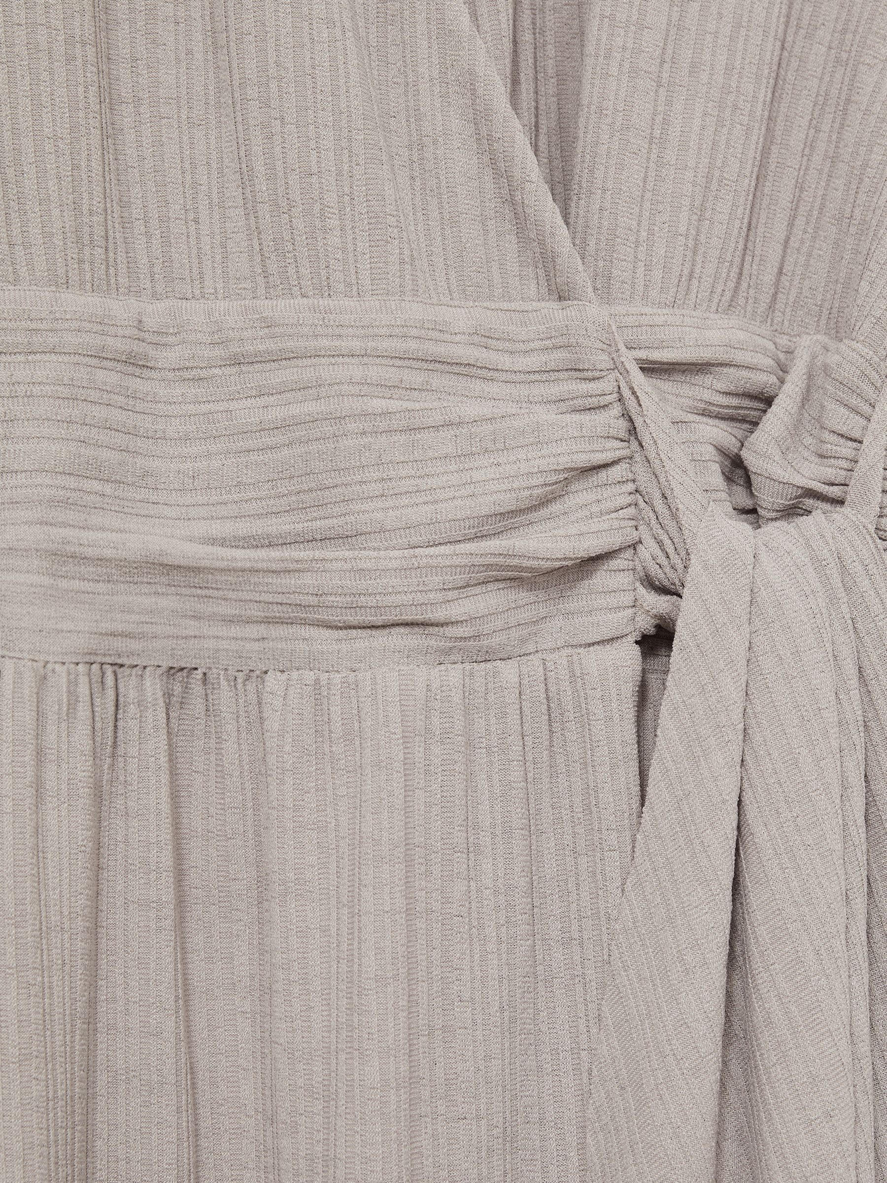 Jersey Wrap-Tie Midi Dress in Grey - Image 6 of 6