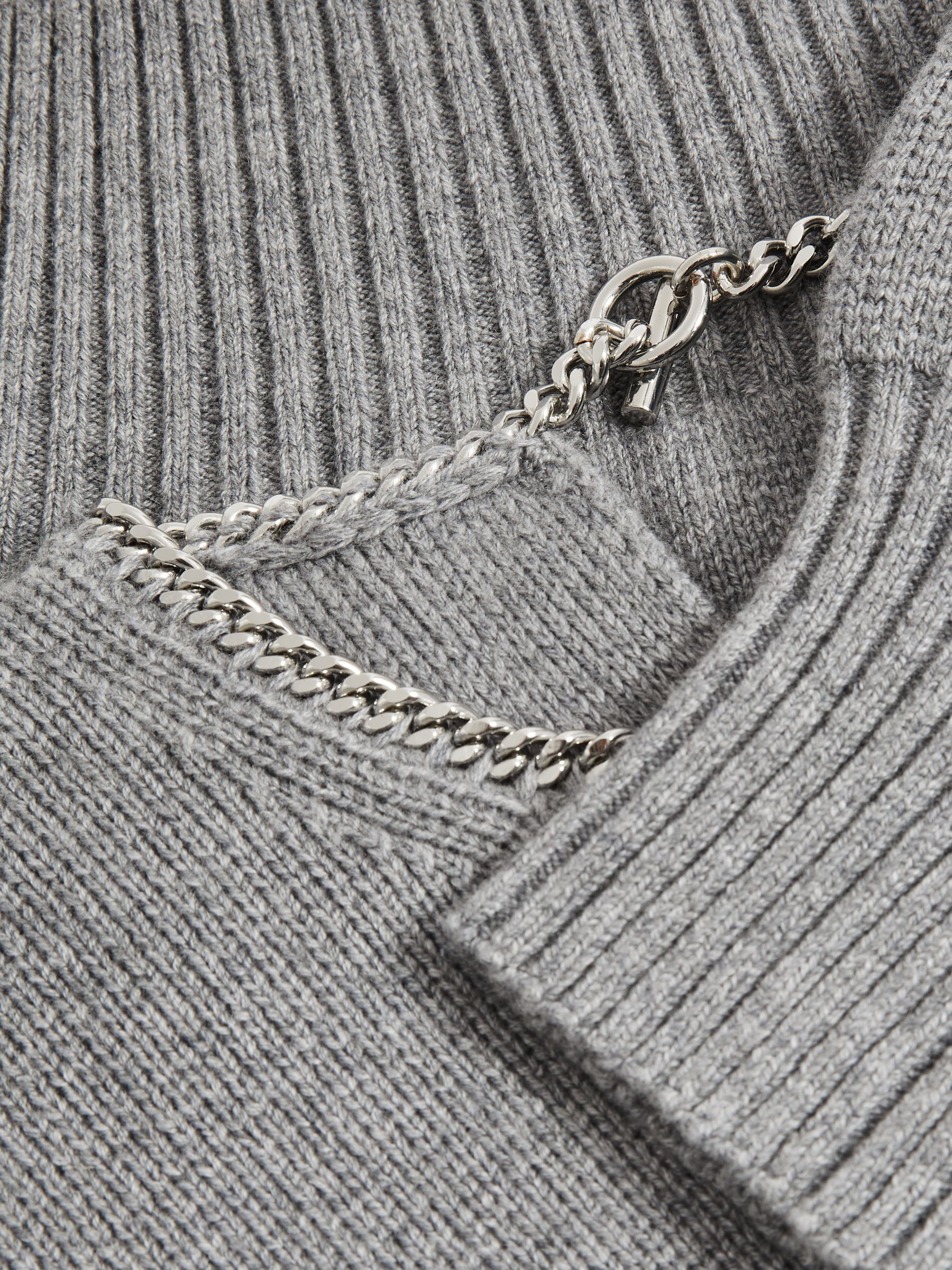 Chain-Necklace Jumper With Cashmere in Grey - Image 7 of 7