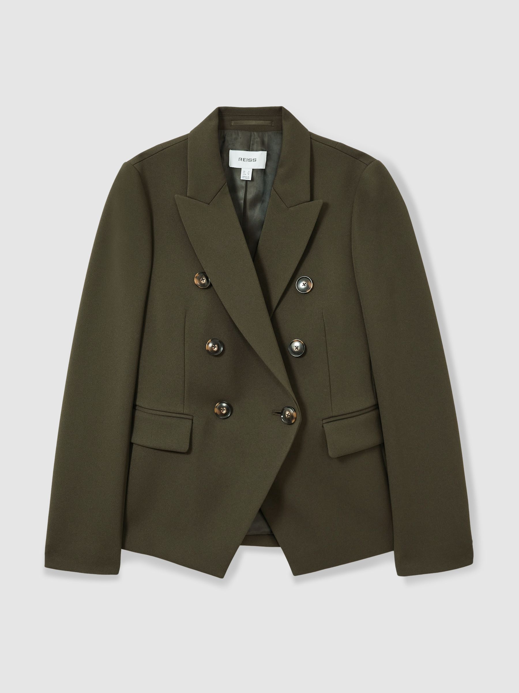 Twill Double-Breasted Blazer in Green - Image 2 of 6
