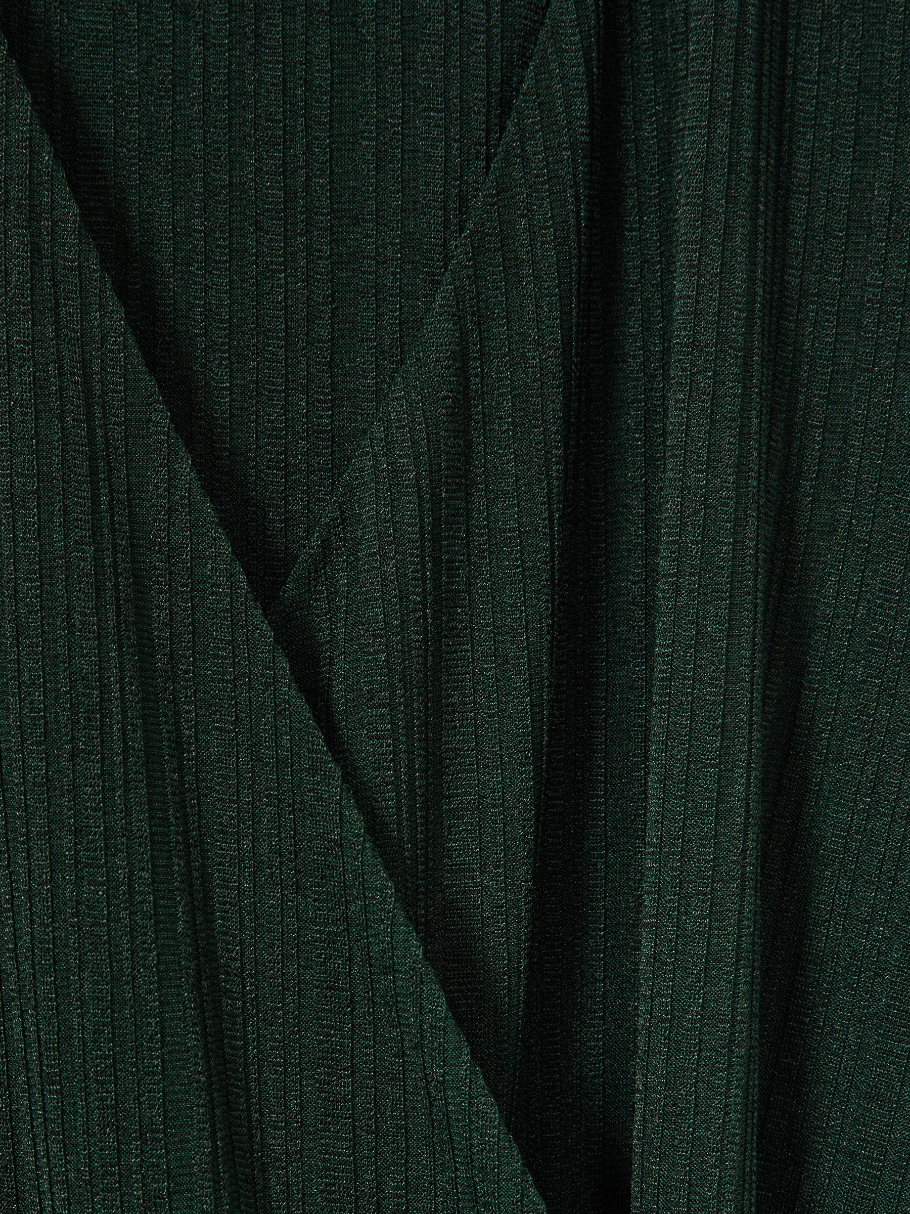 Jersey Wrap-Tie Midi Dress in Green - Image 6 of 6