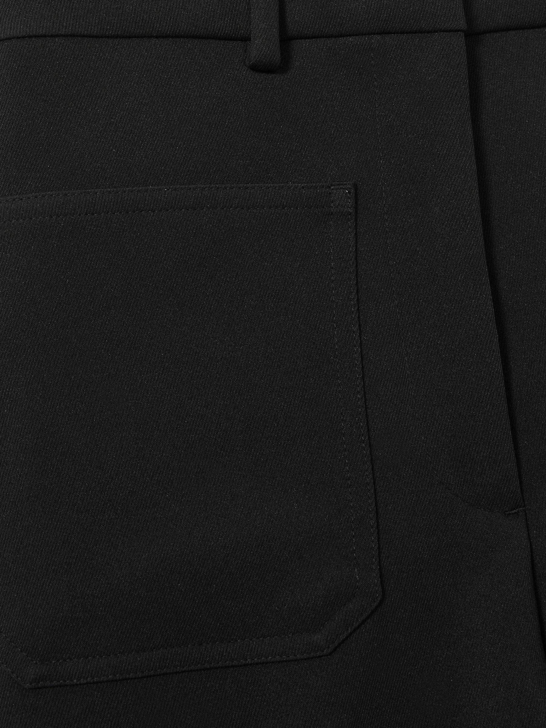 Petite Twill High Rise Flared Trousers in Black - Image 7 of 8