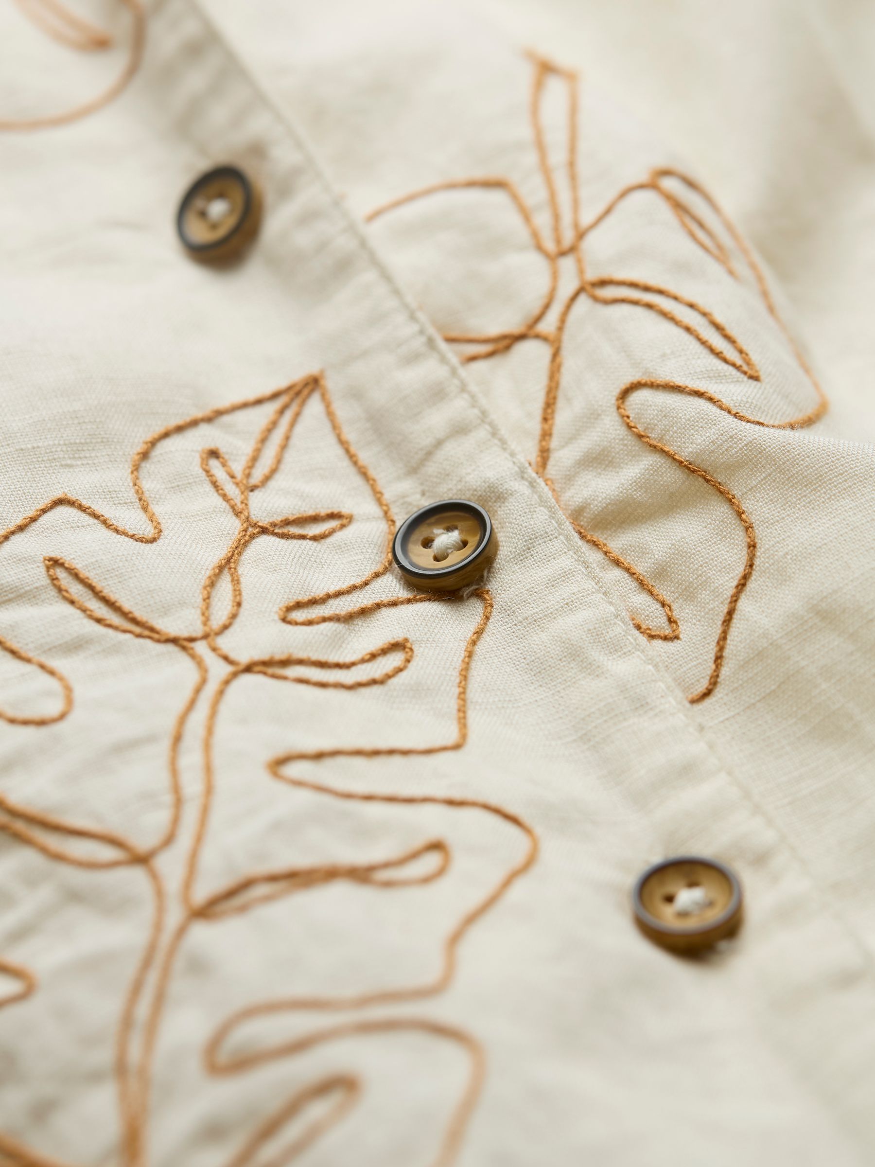 Natural Leaf Embroidered Shirt - Image 7 of 7