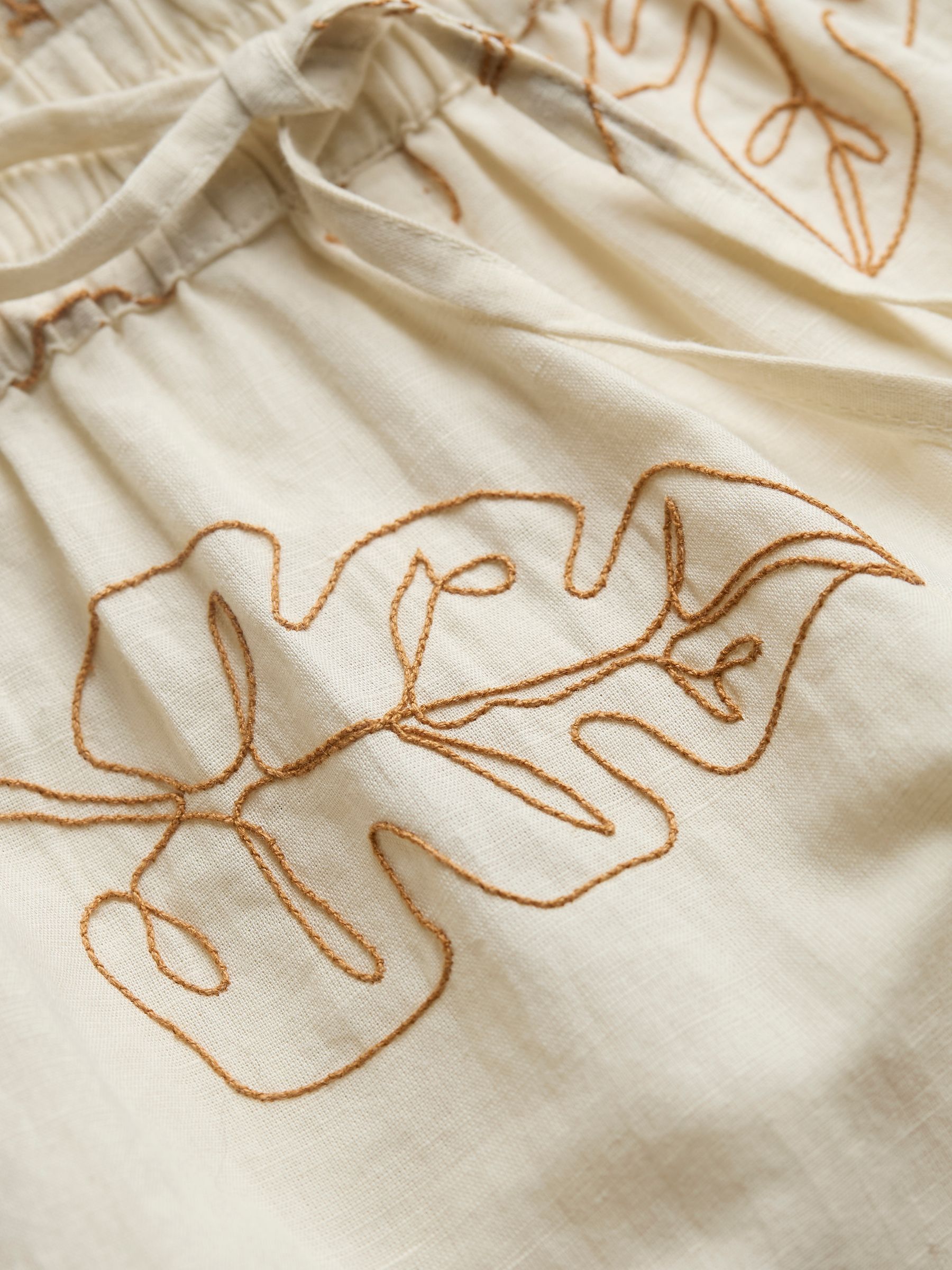 Natural Leaf Embroidered Short - Image 7 of 7