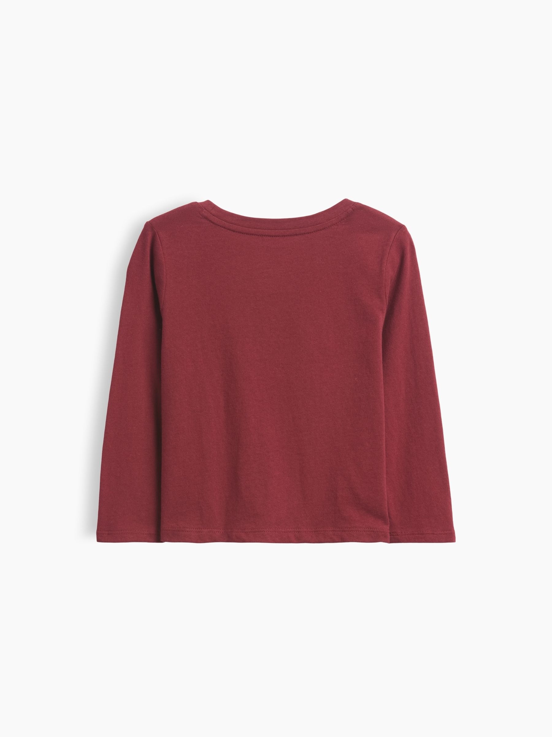 Burgundy Owl Graphic Long Sleeve T-Shirt - Image 2 of 2