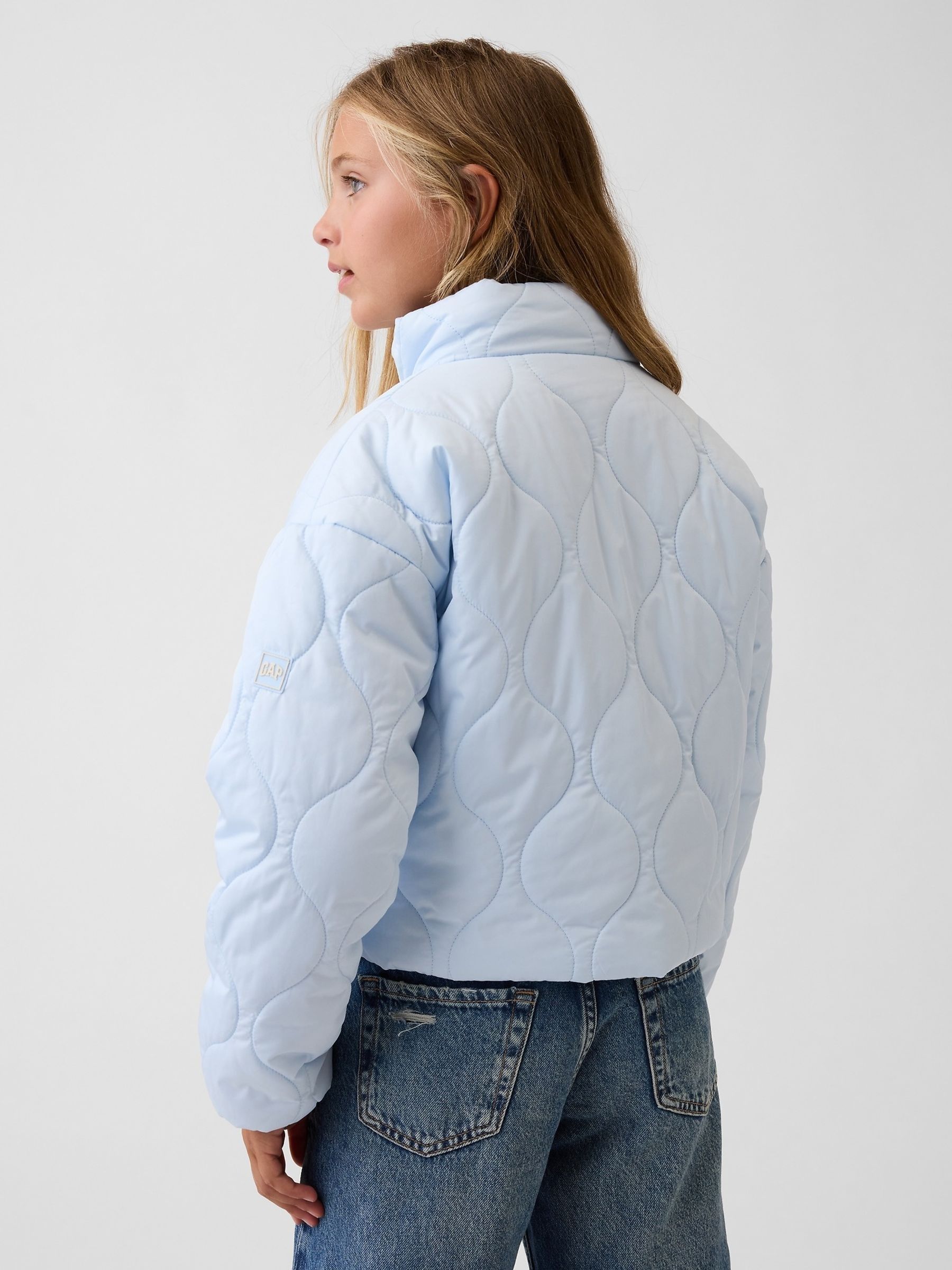 Blue Relaxed Puffer Jacket - Image 2 of 5 Blue Relaxed Puffer Jacket - Image 2 of 5