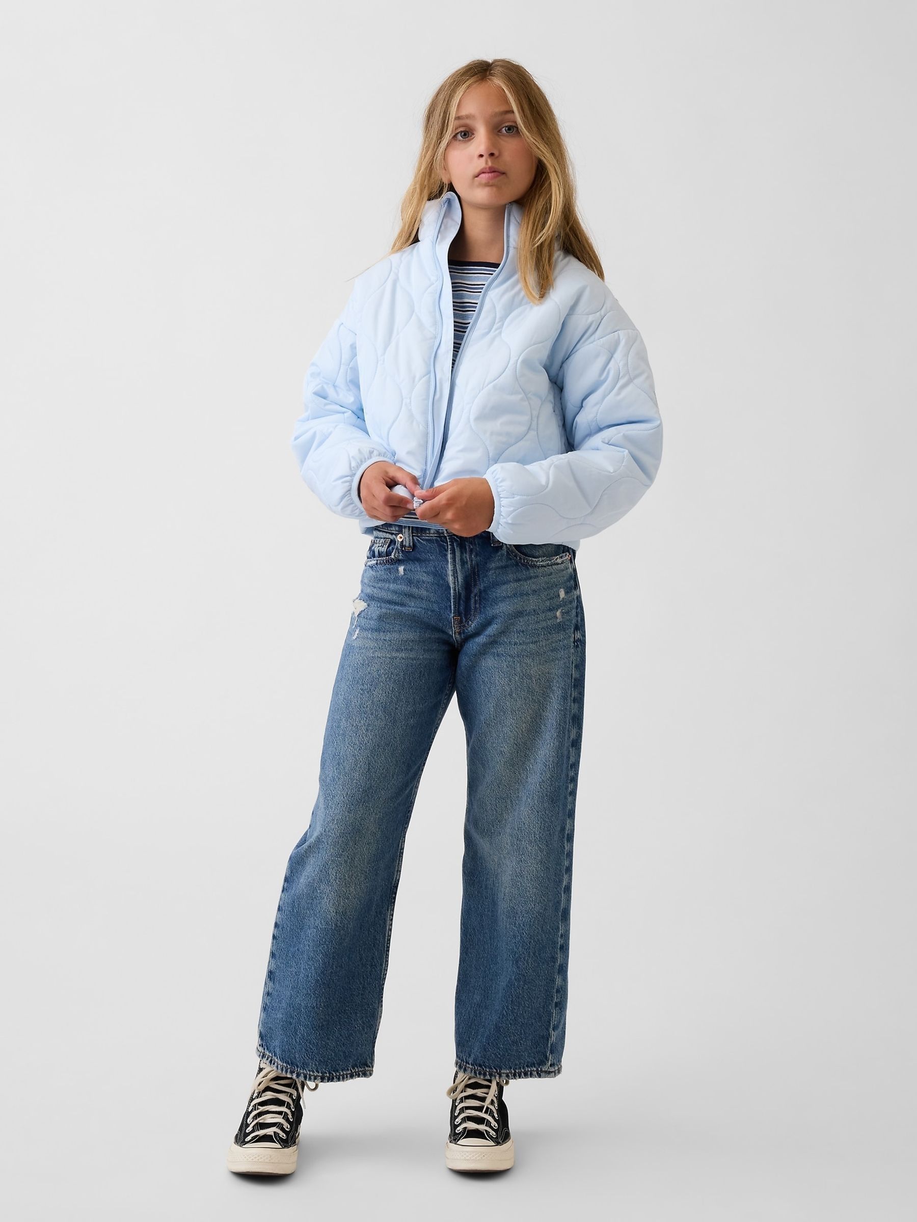Blue Relaxed Puffer Jacket - Image 3 of 5
