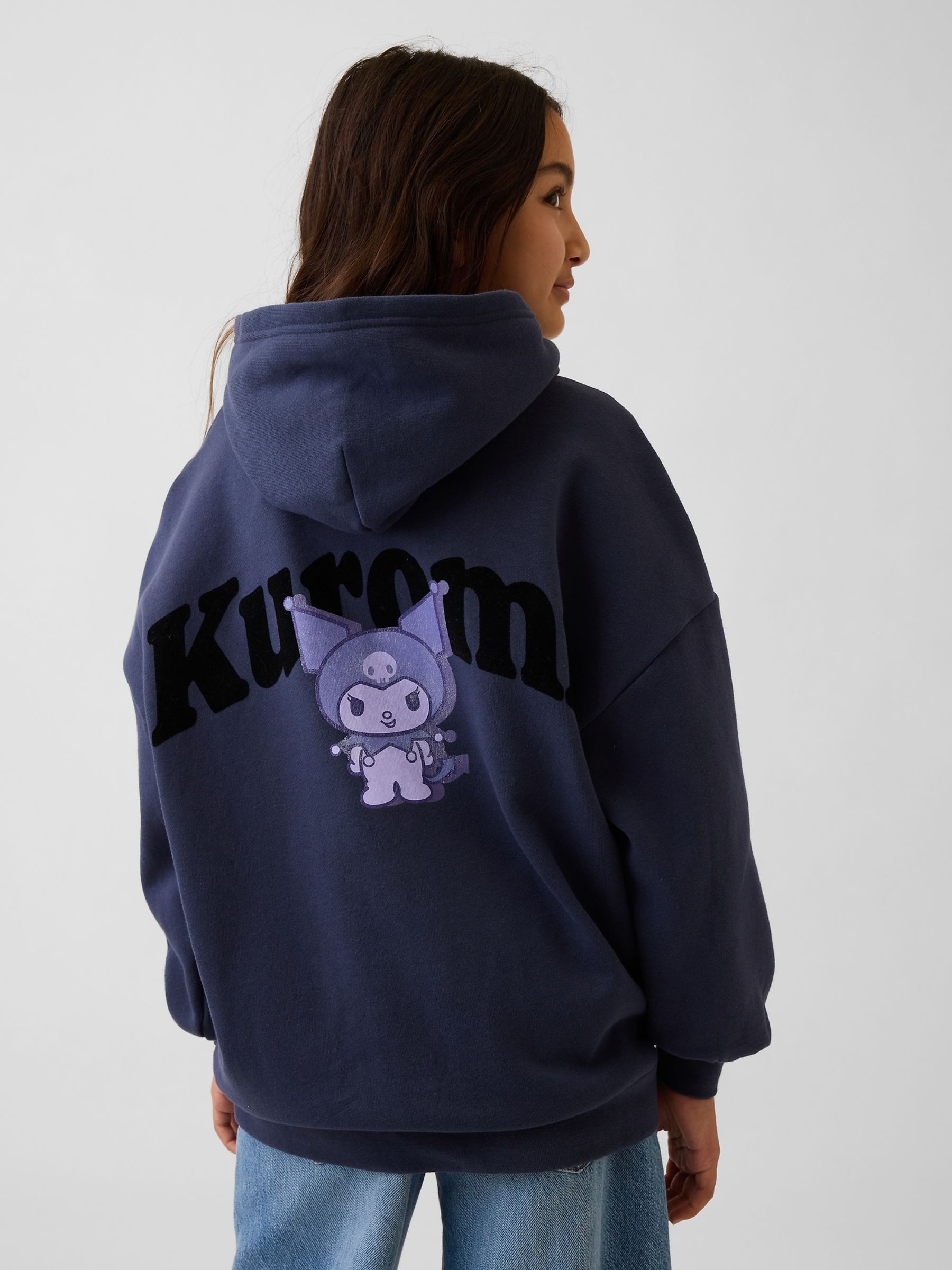 Navy Kuromi Vintage Soft Oversized Hello Kitty Hoodie - Image 2 of 3 Navy Kuromi Vintage Soft Oversized Hello Kitty Hoodie - Image 2 of 3