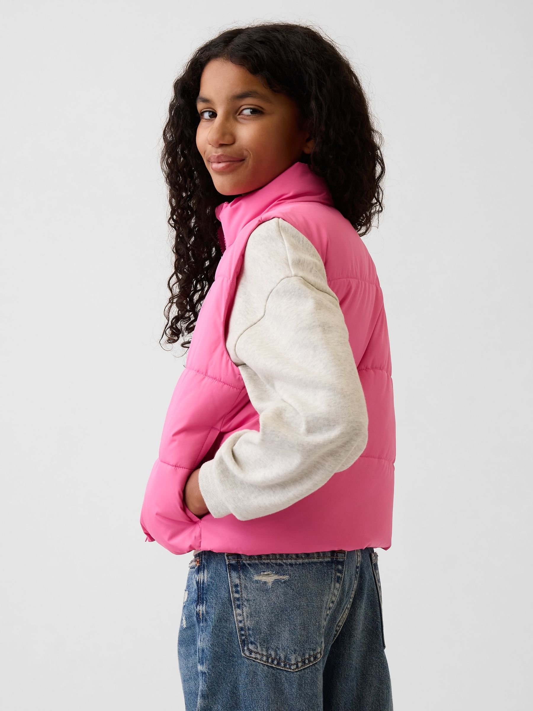 Pink Relaxed Puffer Vest - Image 2 of 5