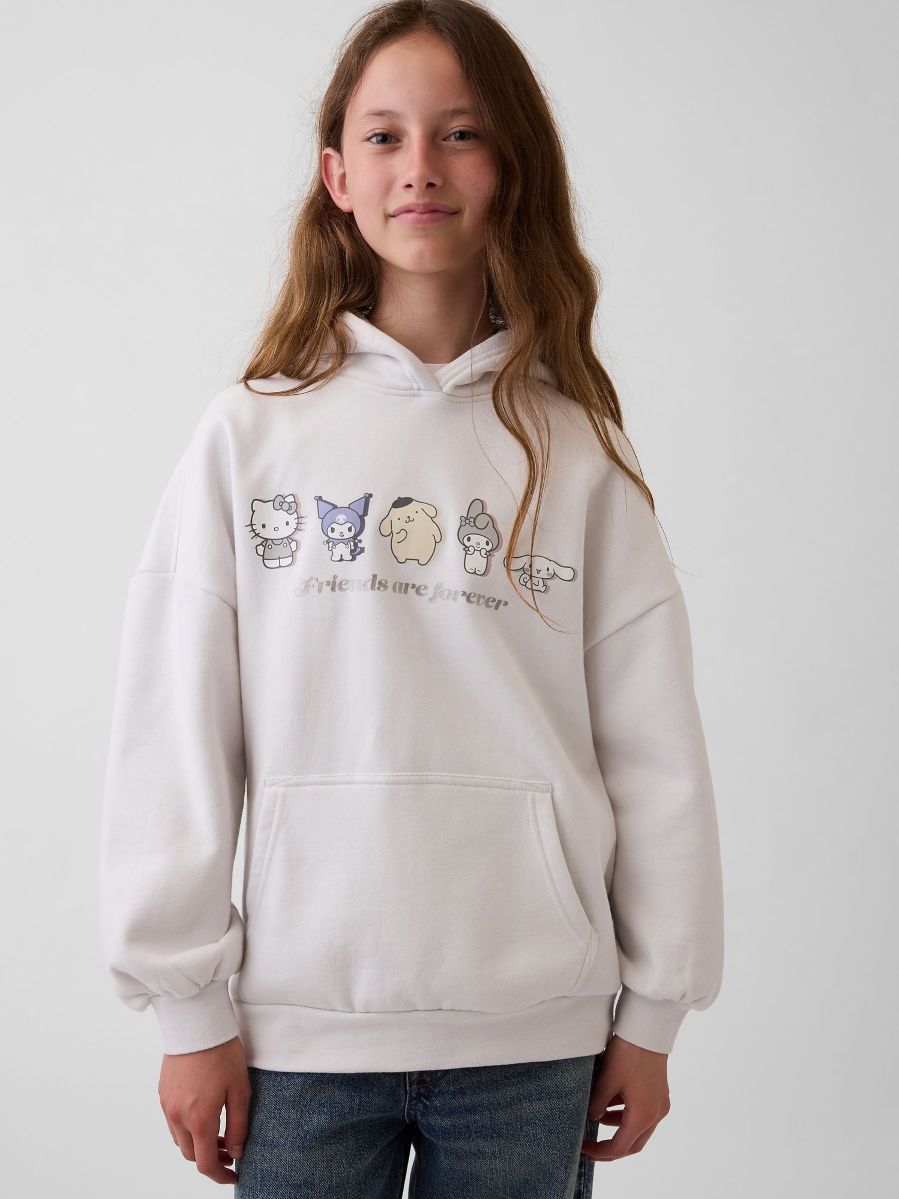 White Vintage Soft Oversized Hello Kitty Hoodie - Image 1 of 4