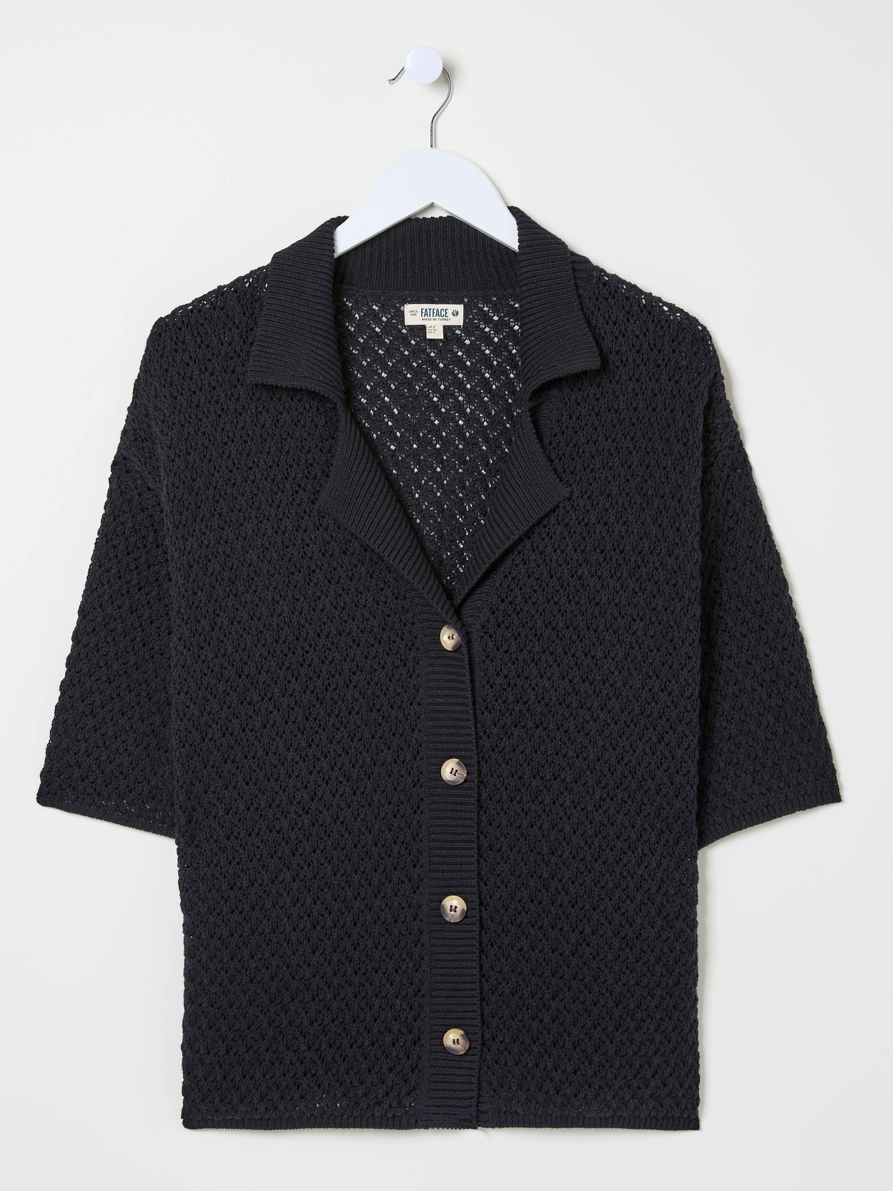 Black 100% Cotton Beachwear Knitted Shirt - Image 5 of 5