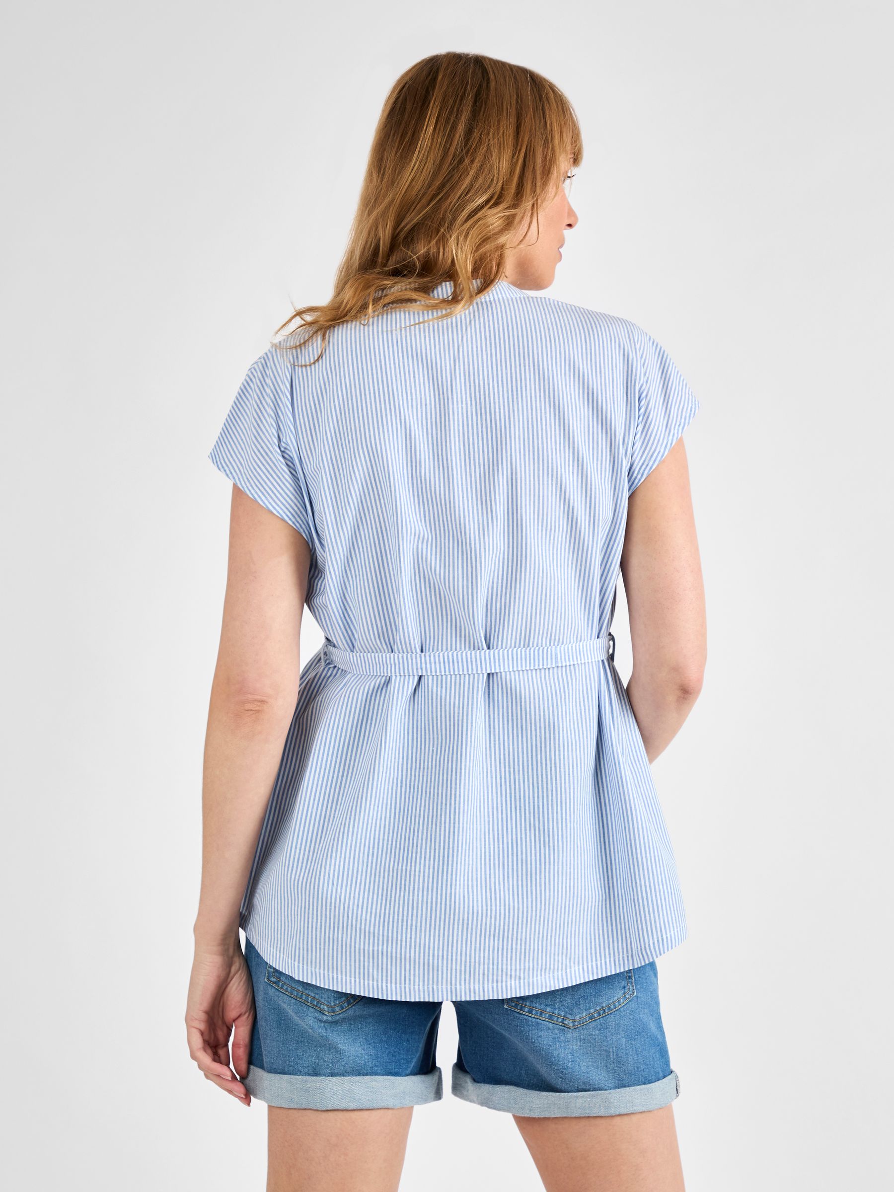 Blue Stripe Maternity Blouse - Image 2 of 4