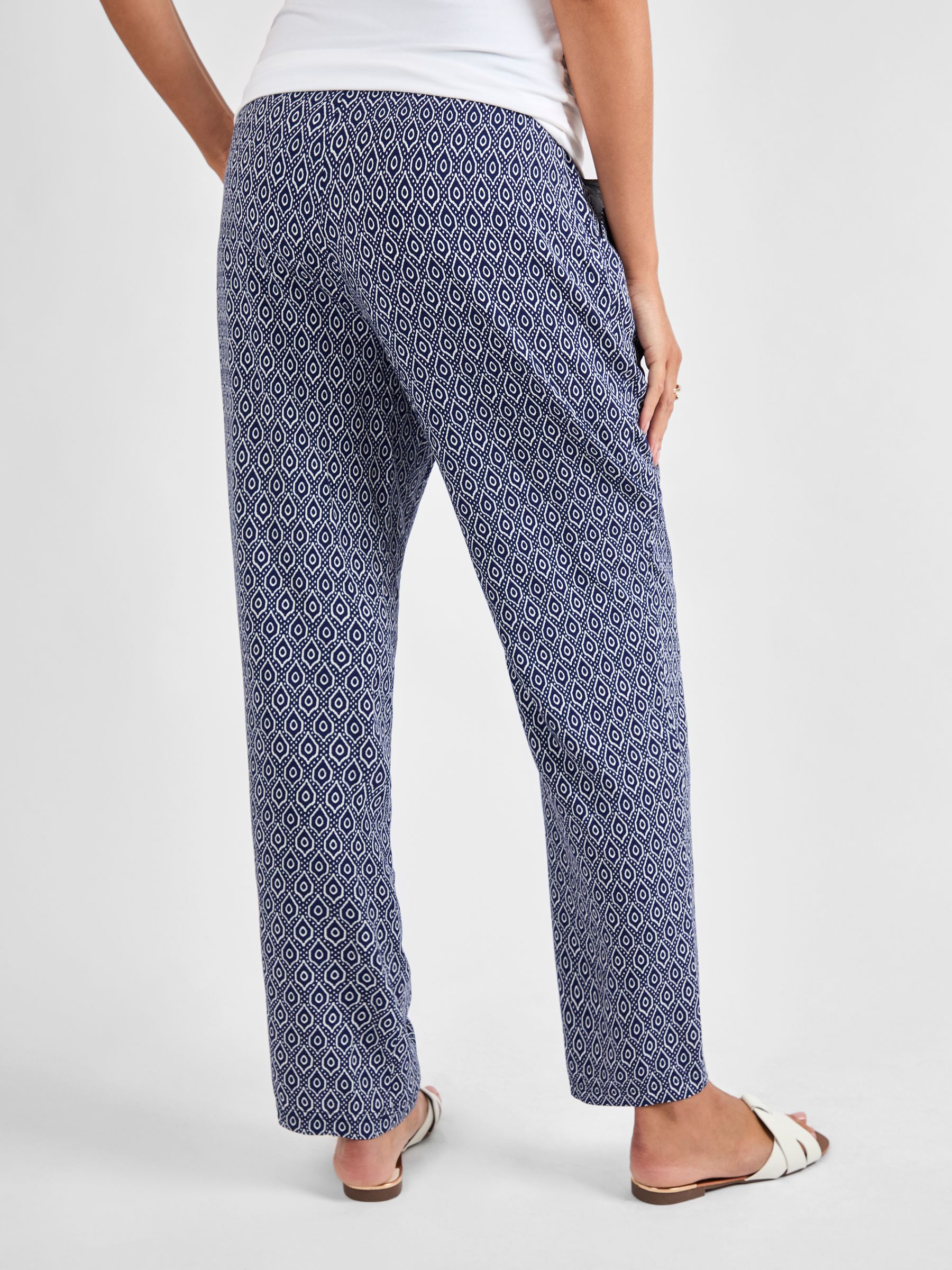 Navy Maternity Patterned Printed Trousers - Image 2 of 4