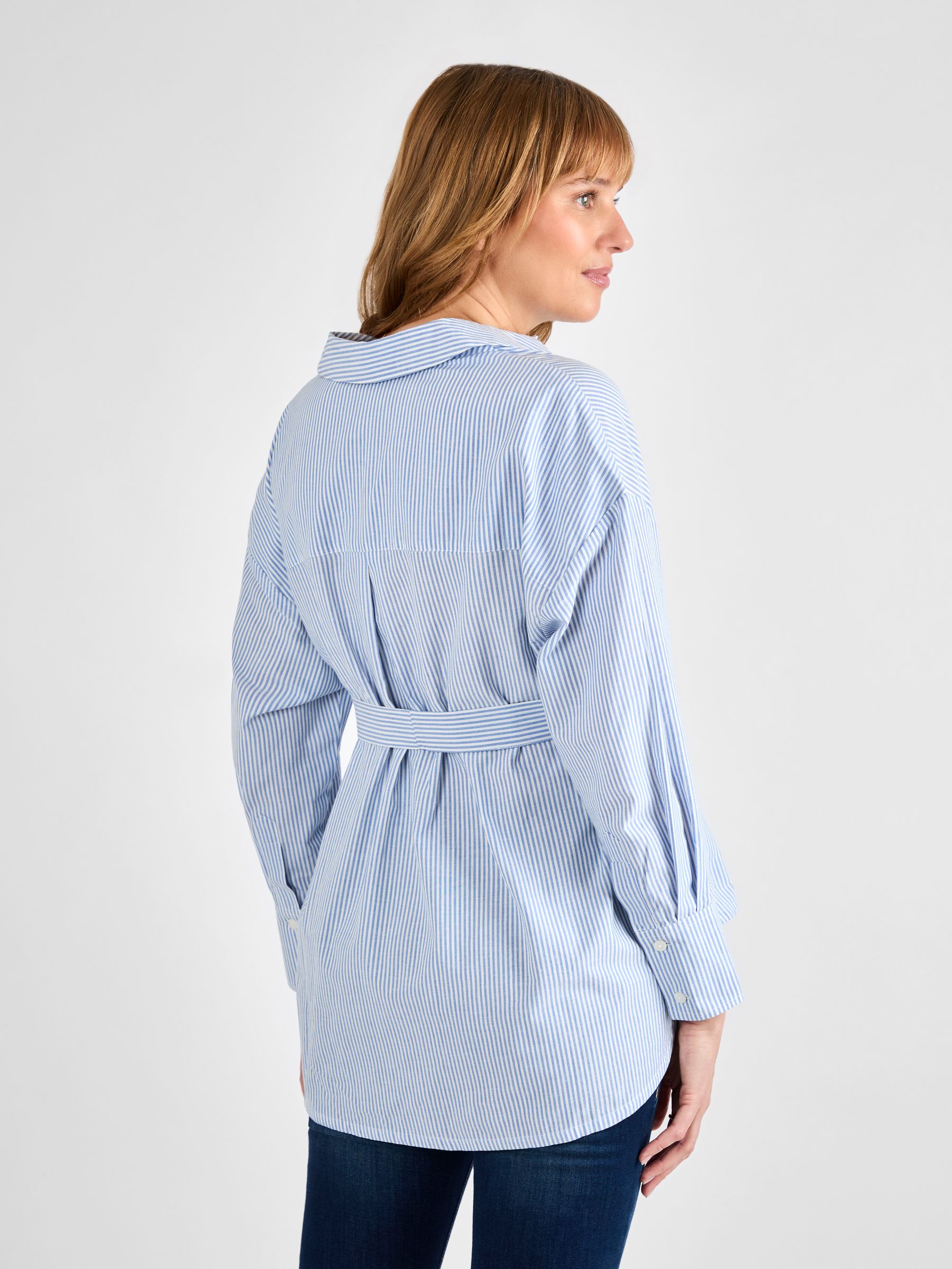 Blue Stripe Maternity Shirt - Image 2 of 4