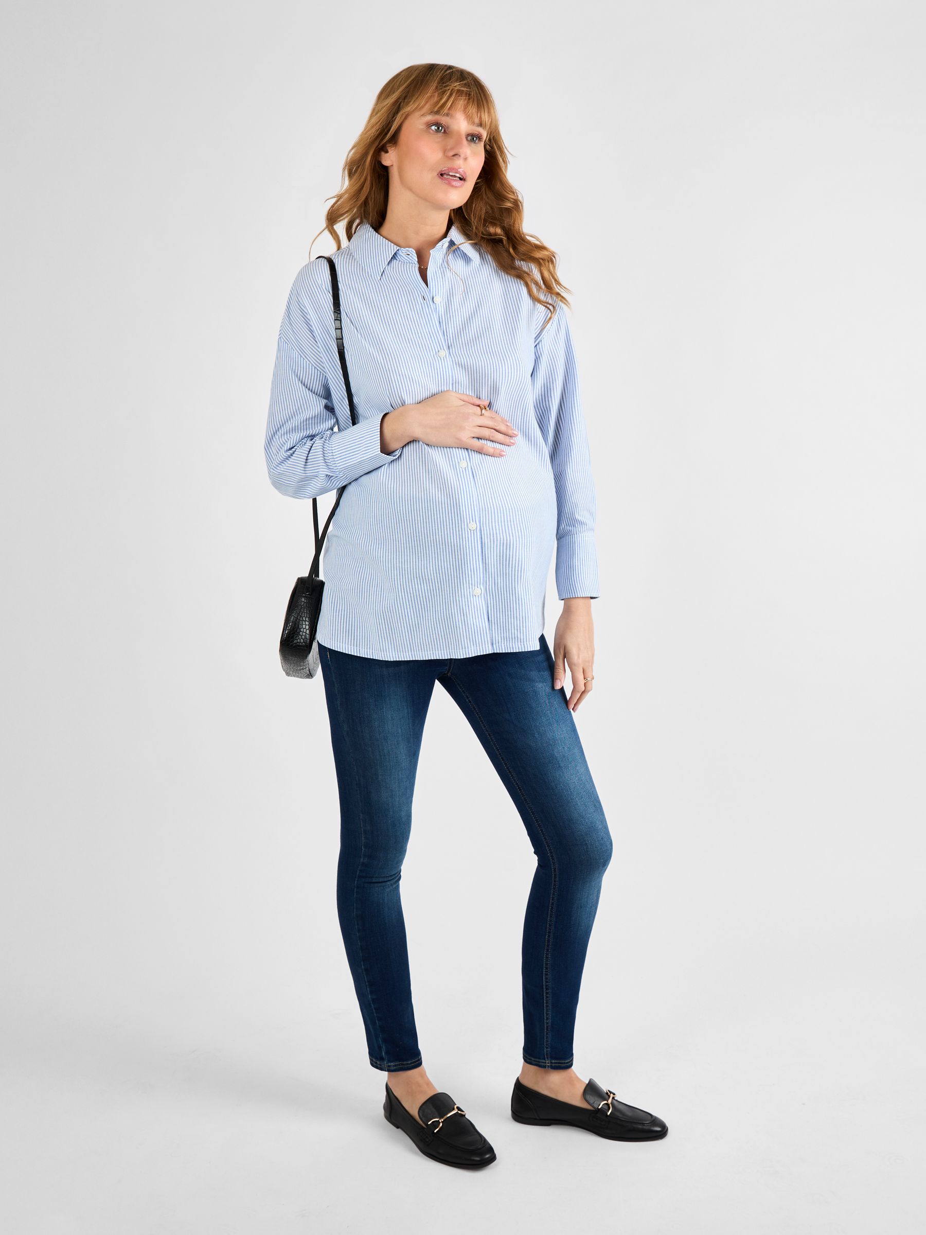 Blue Stripe Maternity Shirt - Image 4 of 4