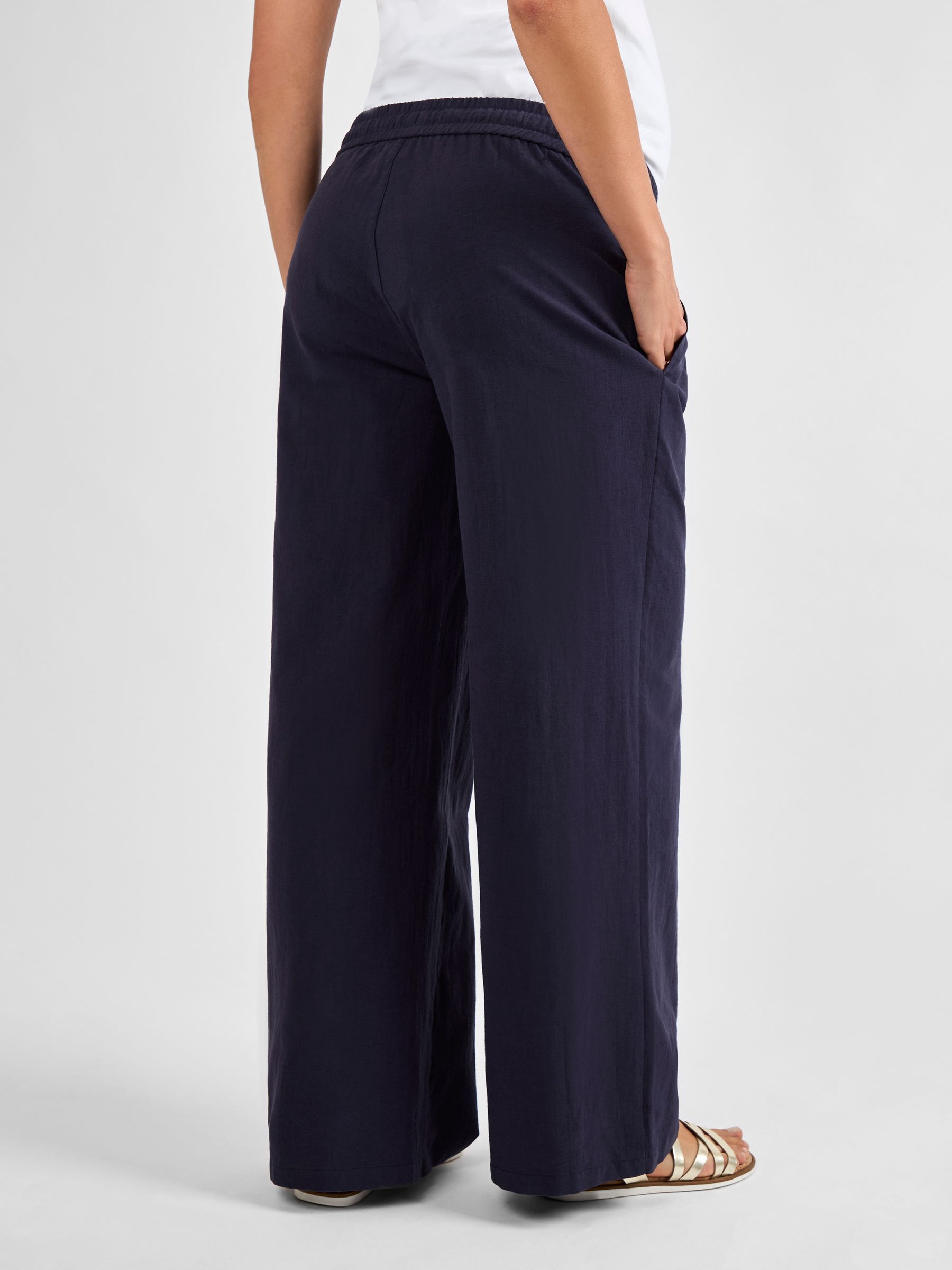 Navy Maternity Linen Blend Trousers - Image 2 of 4