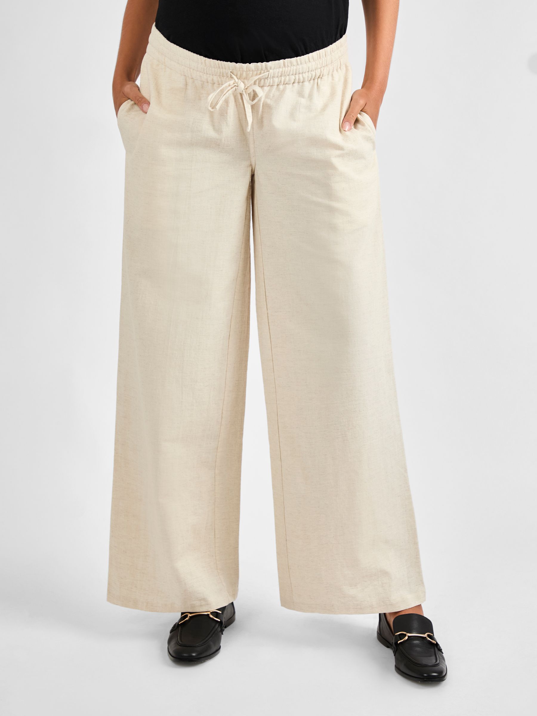 Stone Linen Blend Maternity Trousers - Image 2 of 4