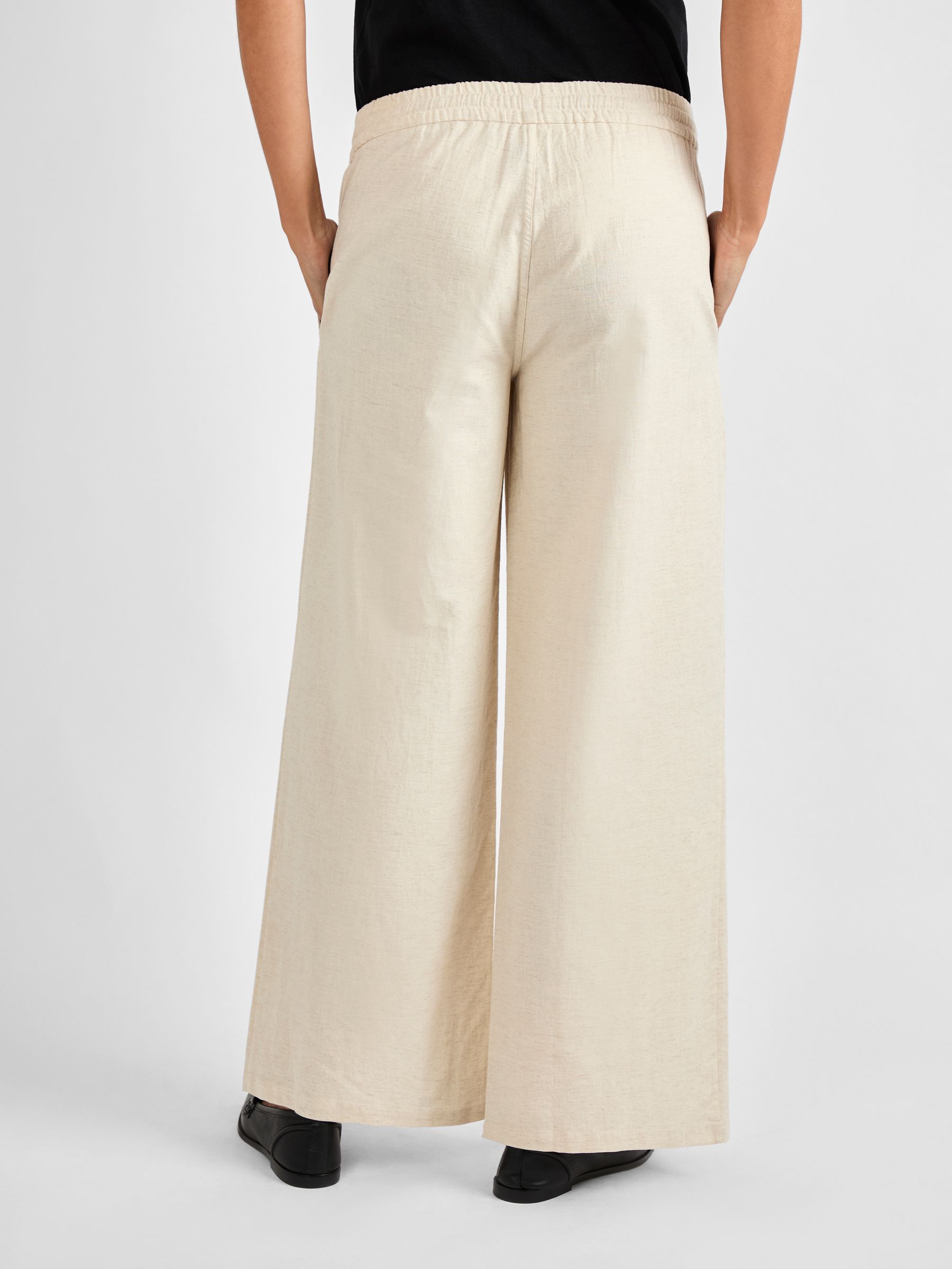 Stone Linen Blend Maternity Trousers - Image 3 of 4