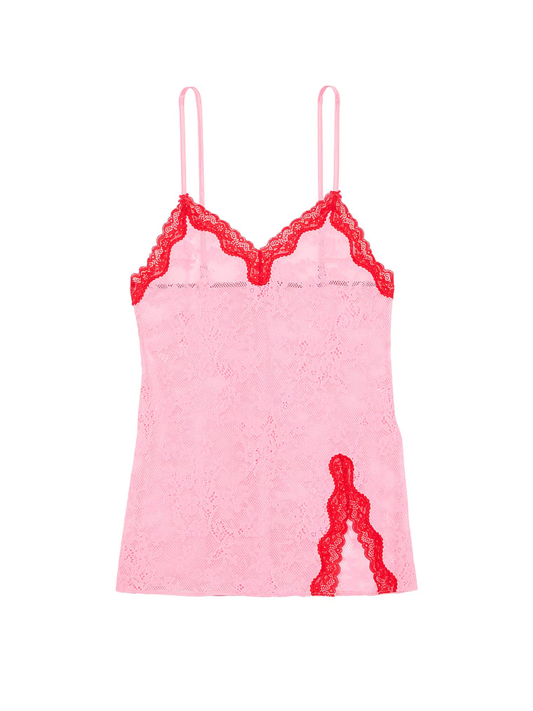Pink Hope Tease Lace Mini Slip Dress - Image 3 of 3