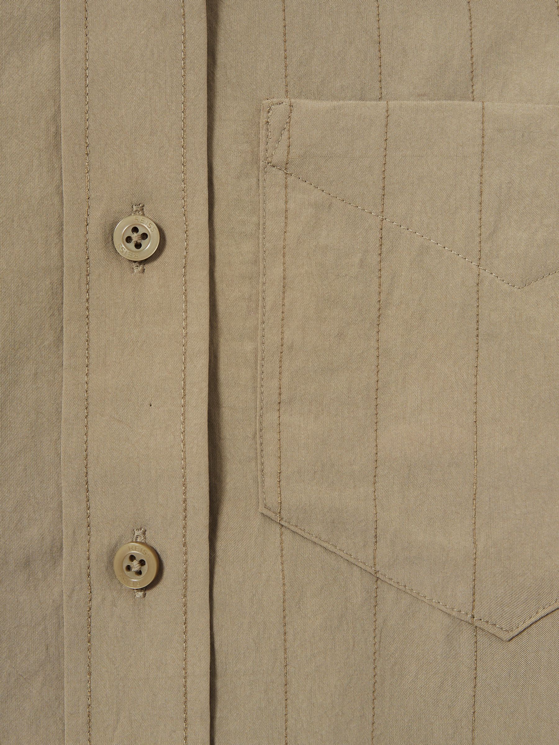 Modal-Blend Woven Pinstripe Shirt in Khaki - Image 6 of 6