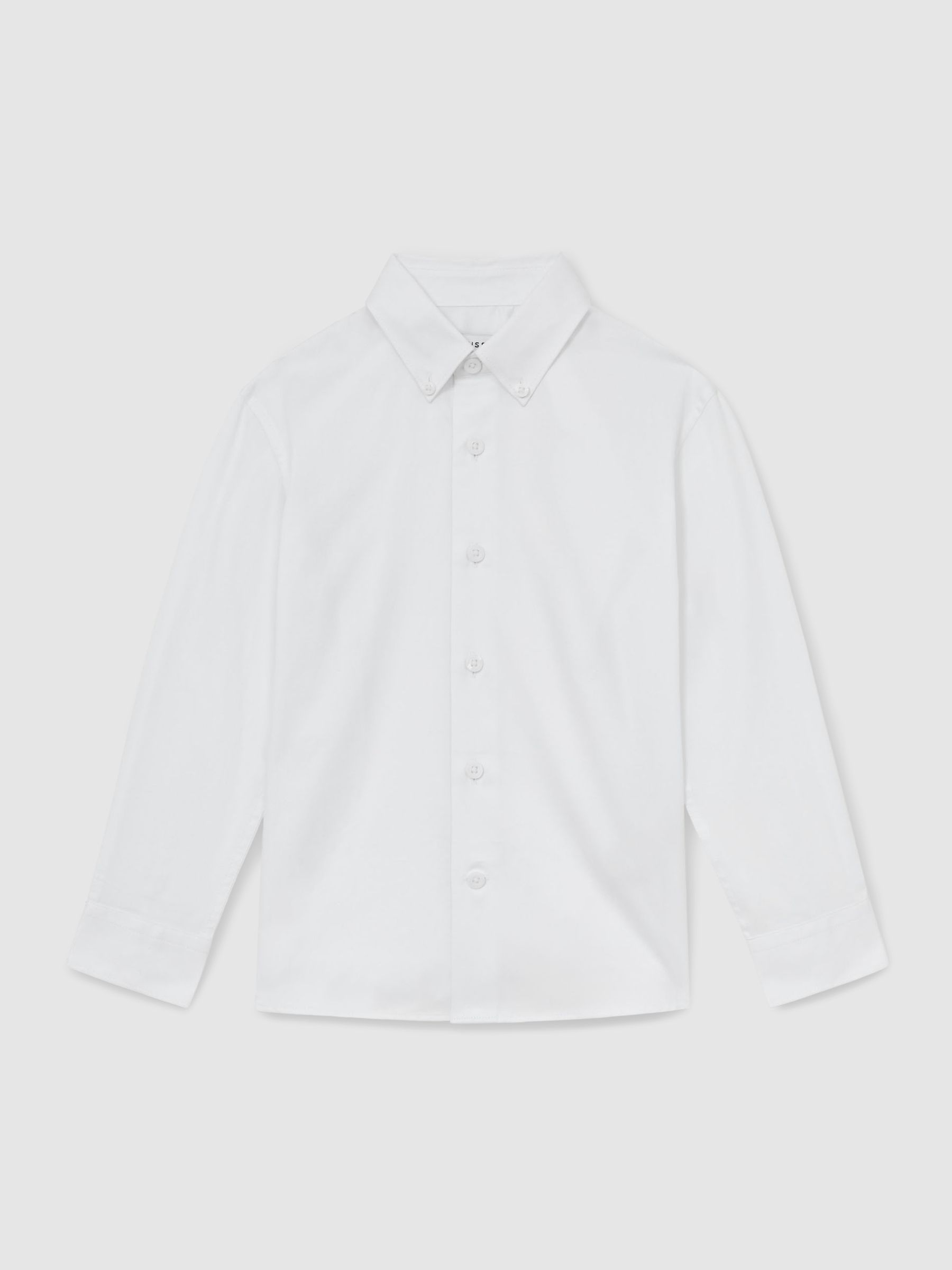 3-9 yrs Cotton Slim-Fit Button-Down Shirt in White - Image 2 of 4