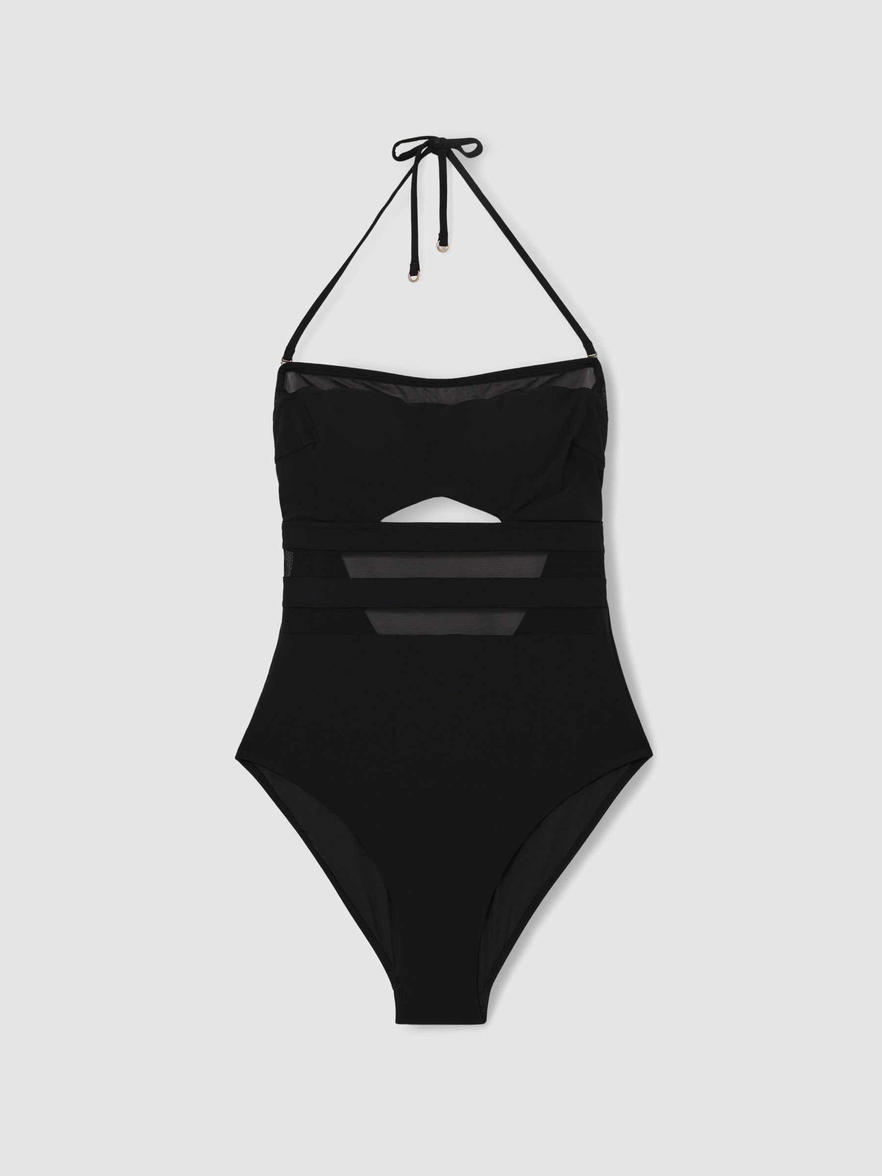 Underwired Bandeau Cut-Out Swimsuit in Black - Image 2 of 4
