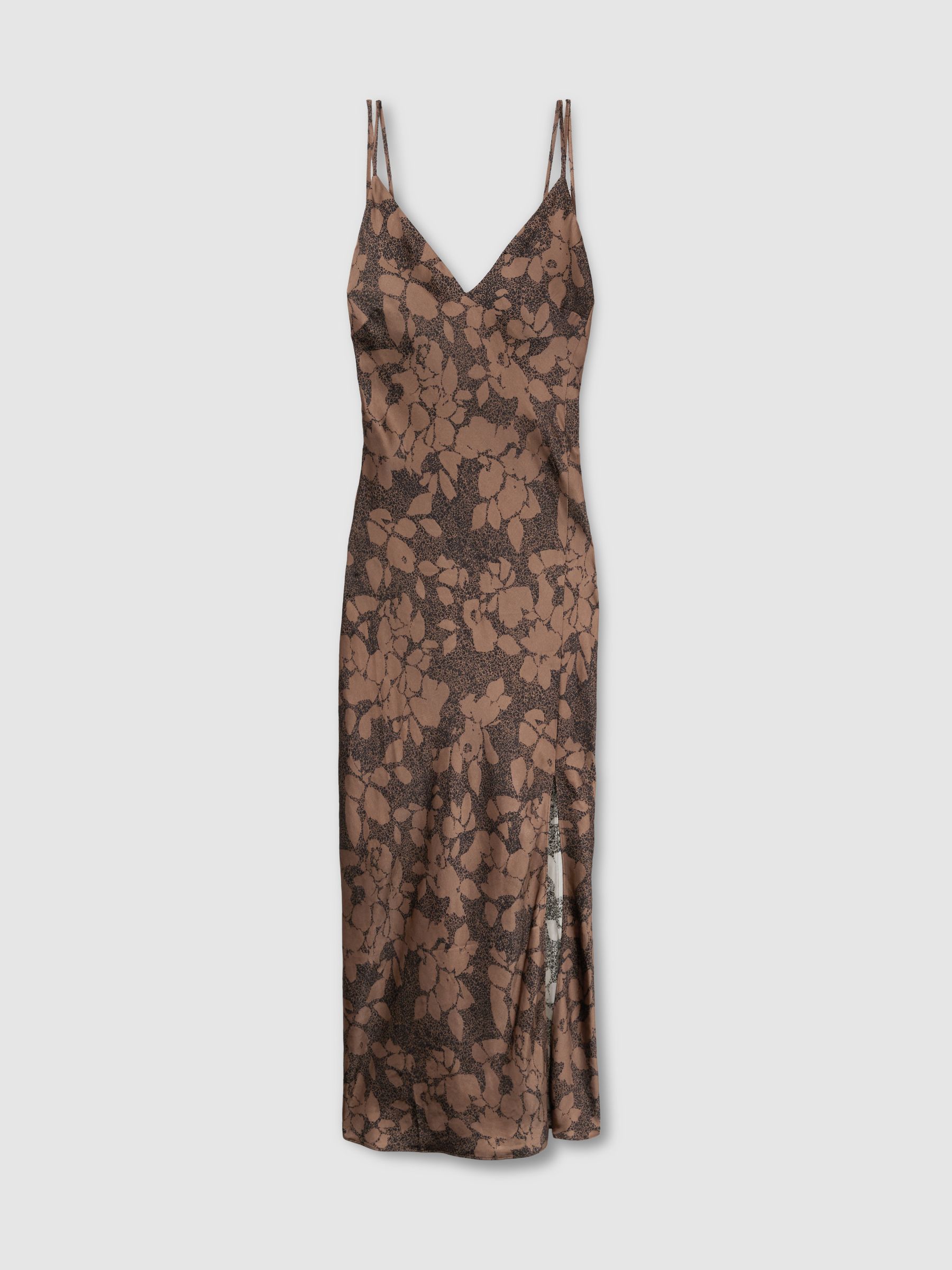 Satin Printed Slip Nightdress in Mink/Black - Image 2 of 7