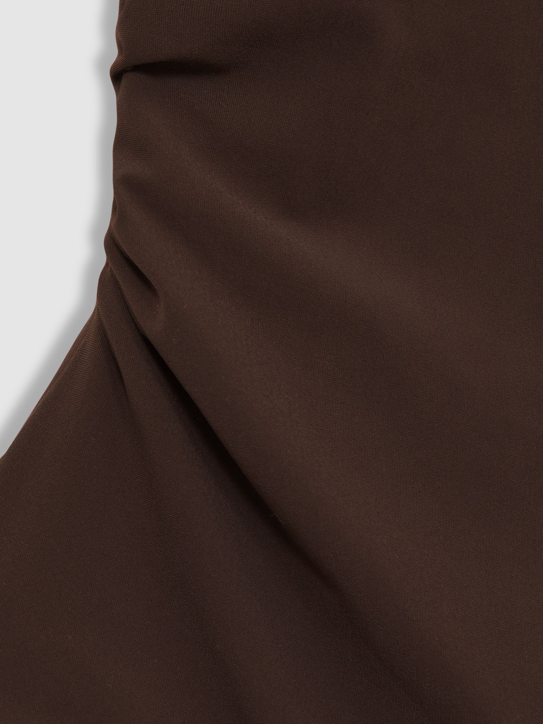 Plunge Ruched Open-Back Swimsuit in Mocha - Image 5 of 5