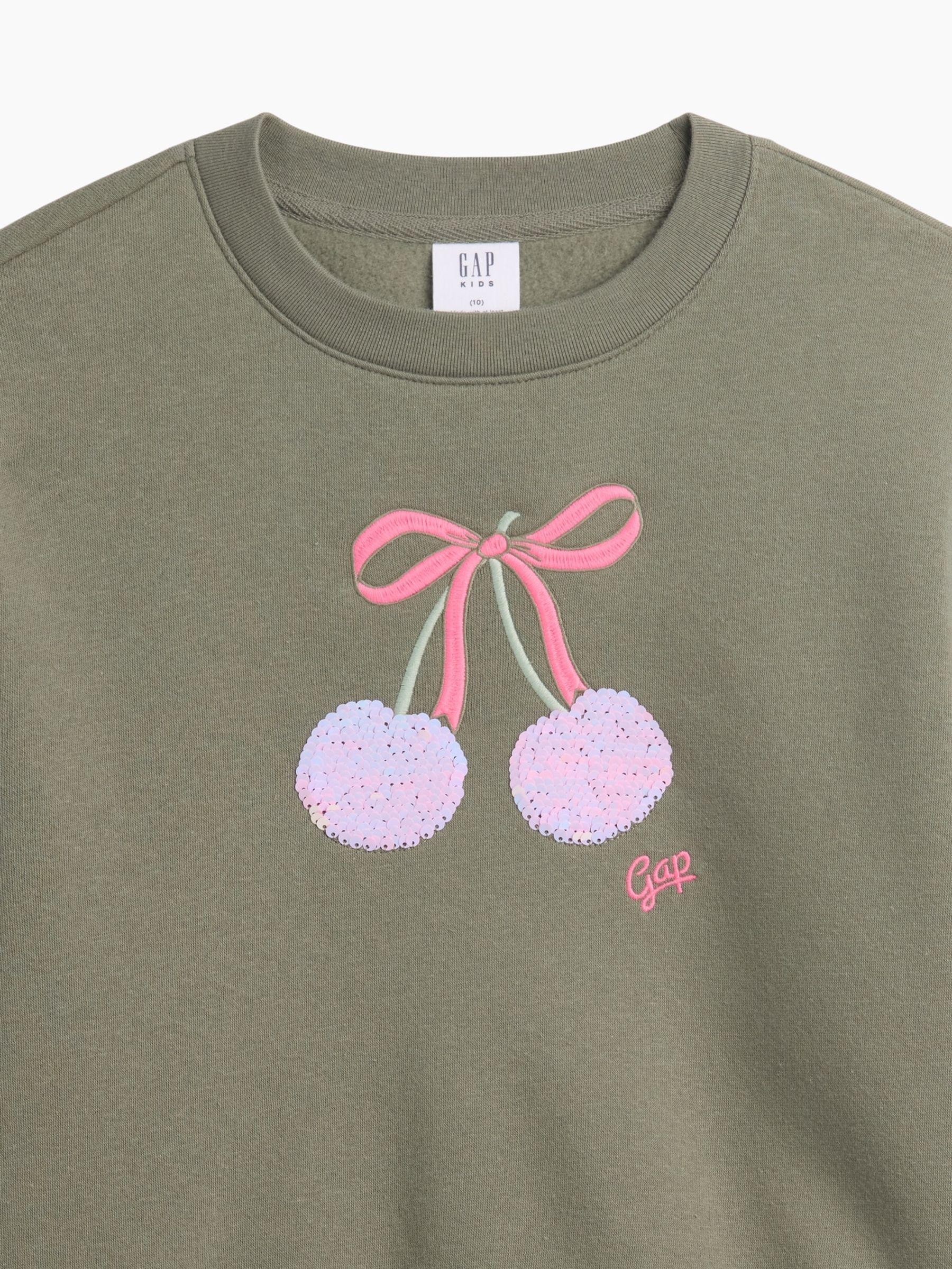 Green Cherry Oversized Mock Neck Logo Sweatshirt - Image 3 of 3