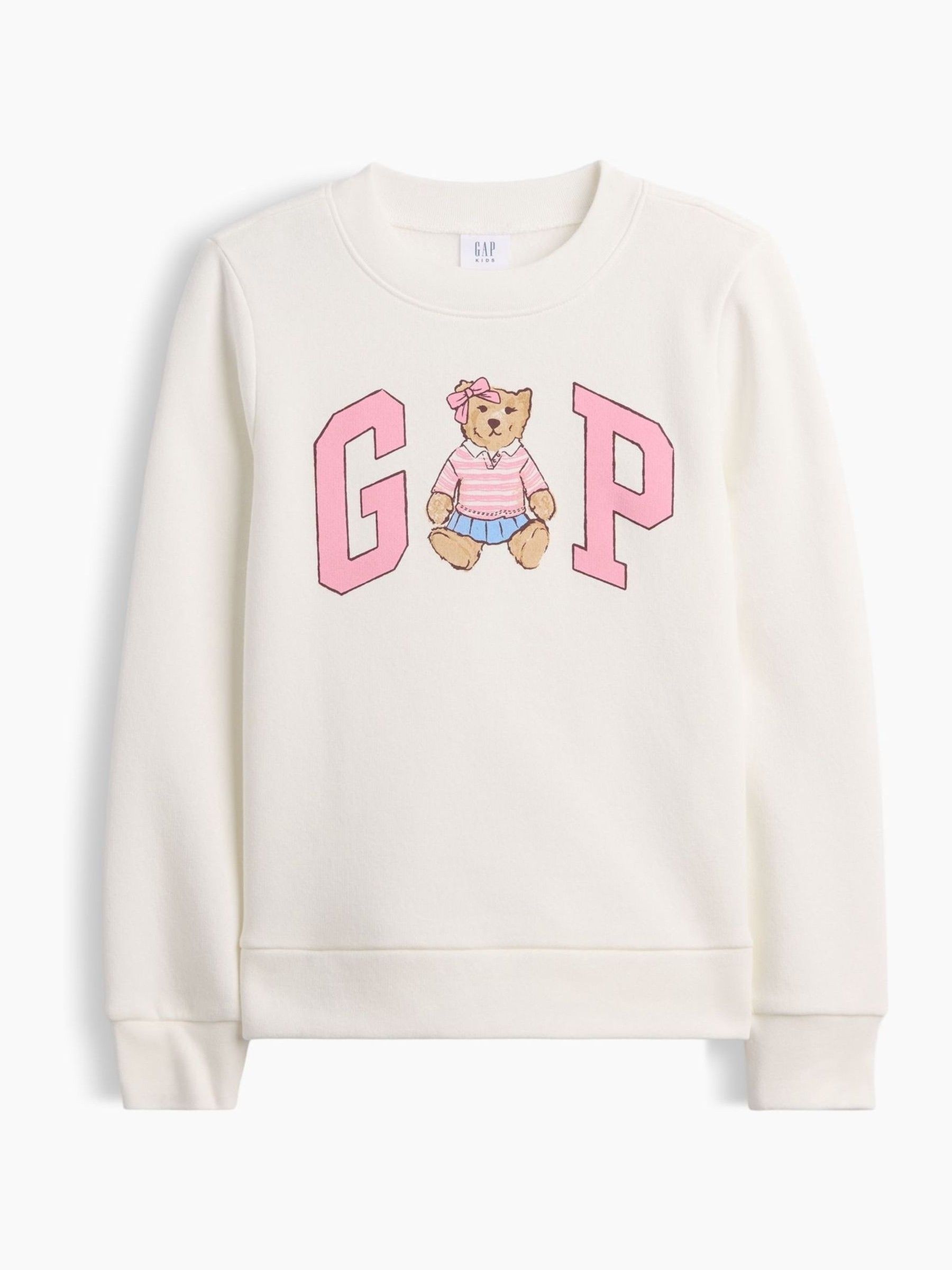 Cream Bear Crew Neck Graphic Sweatshirt - Image 1 of 3