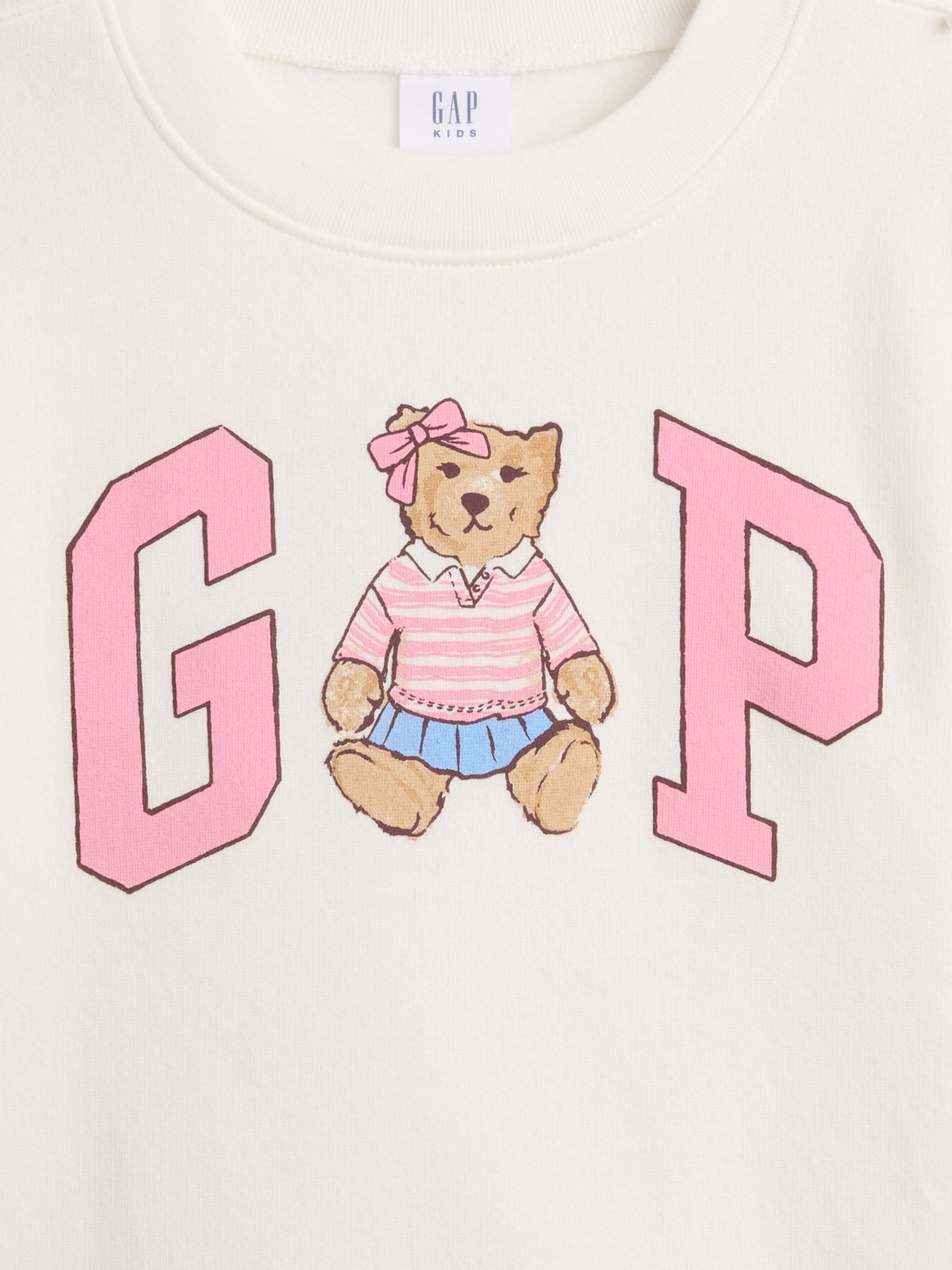 Cream Bear Crew Neck Graphic Sweatshirt - Image 3 of 3