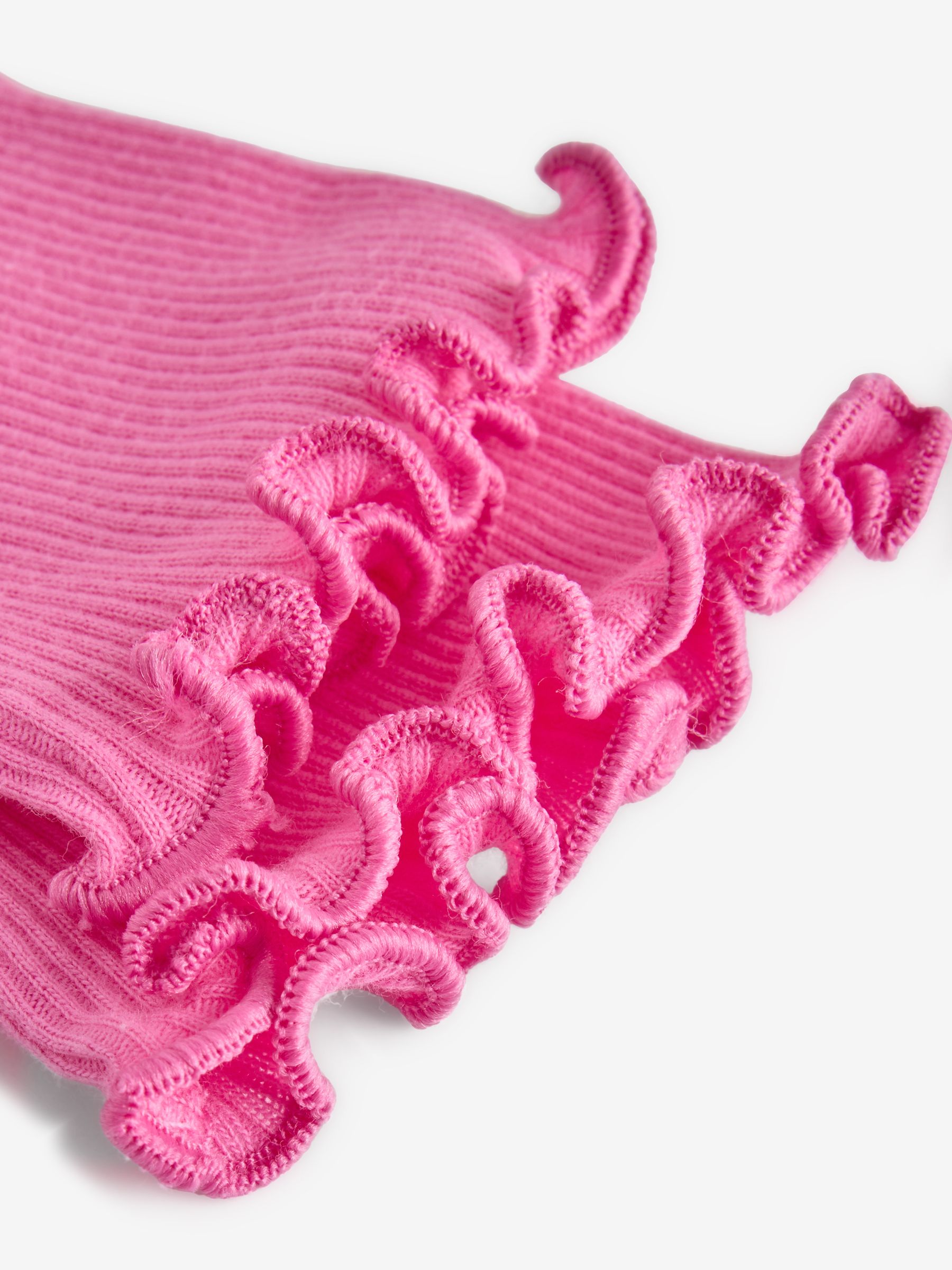 Pink Ribbed Crew Neck Long Sleeve T-Shirt - Image 4 of 5