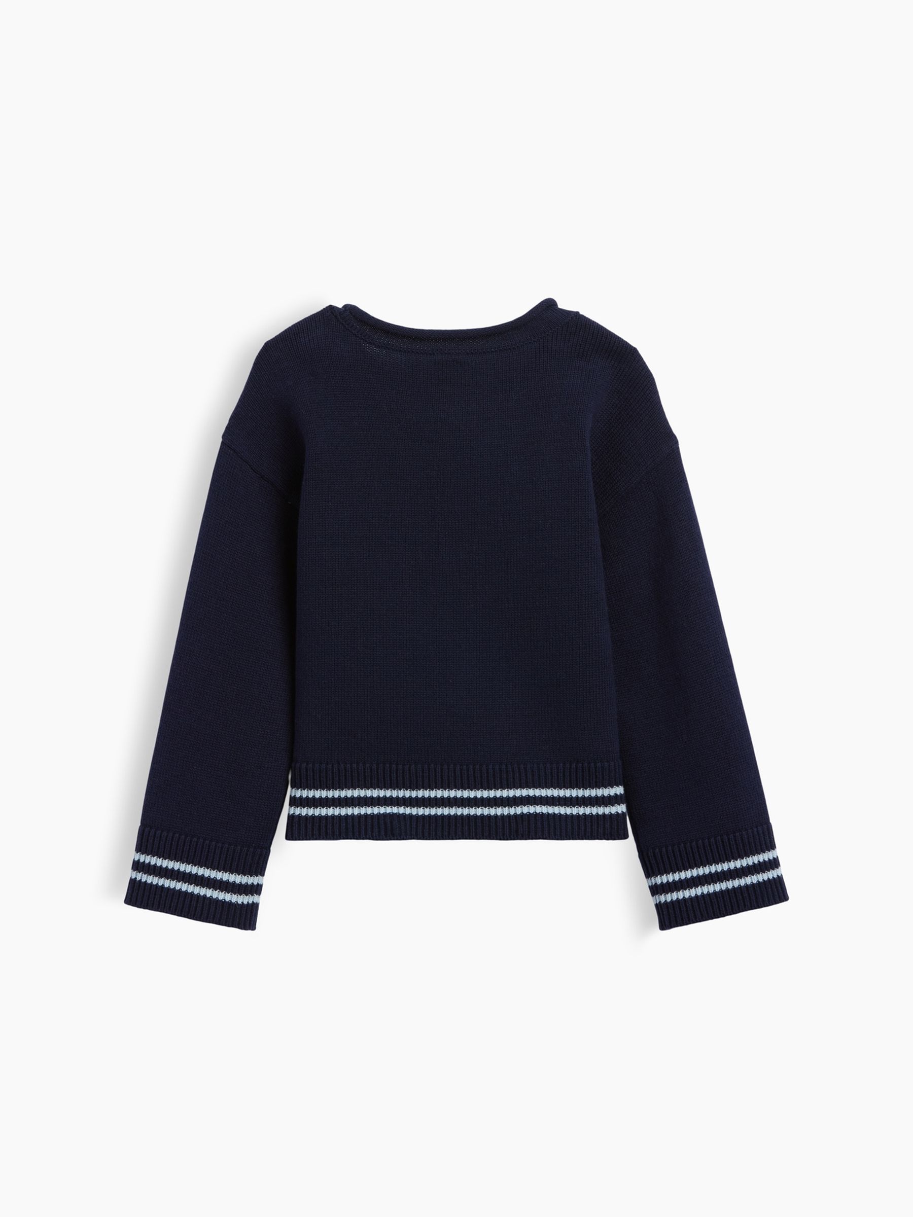 Navy Bow Boxy Rolled Neck Jumper - Image 2 of 2 Navy Bow Boxy Rolled Neck Jumper - Image 2 of 2