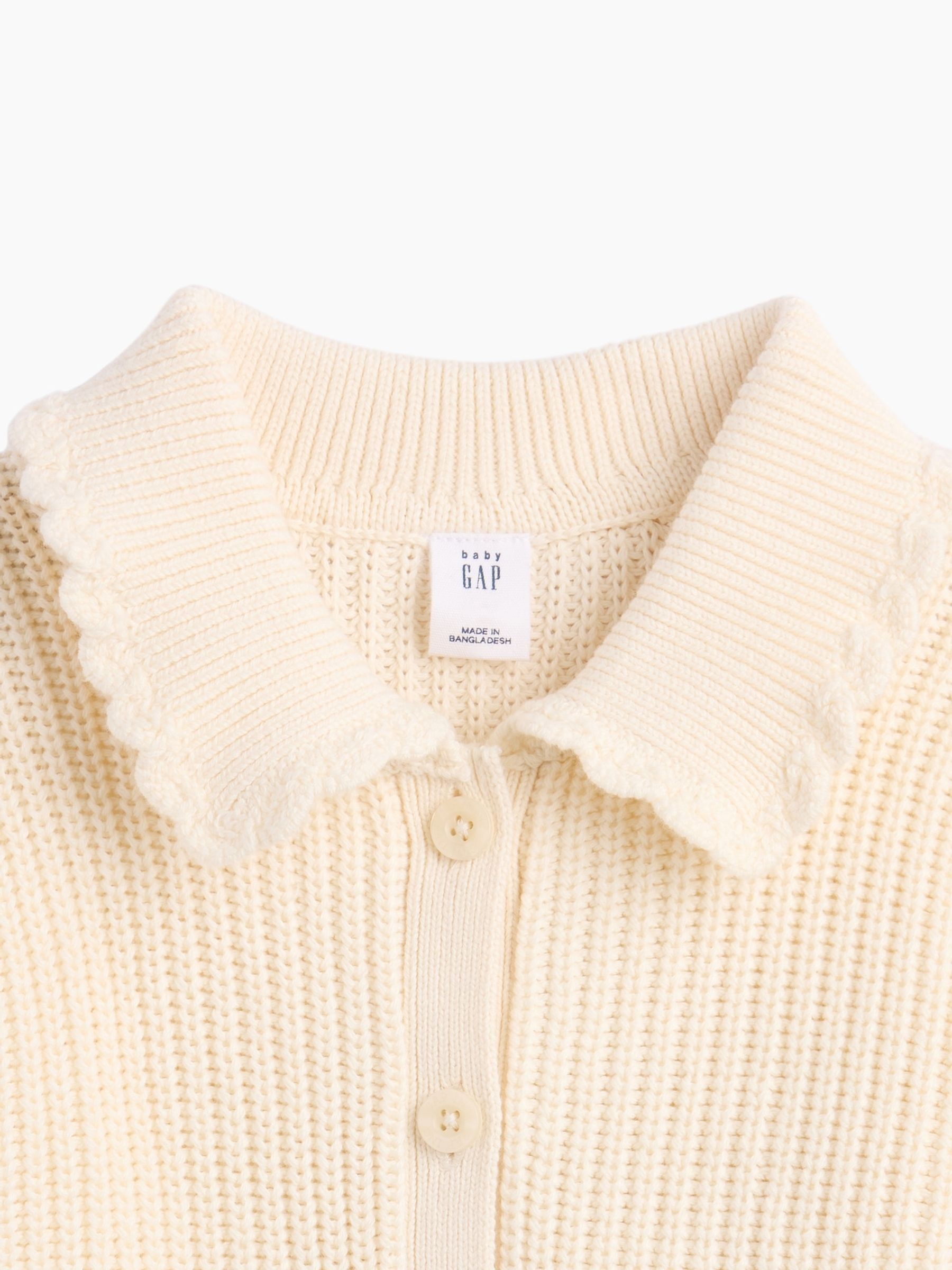 Cream Baby and Toddler Collared Cardigan Jumper - Image 3 of 3