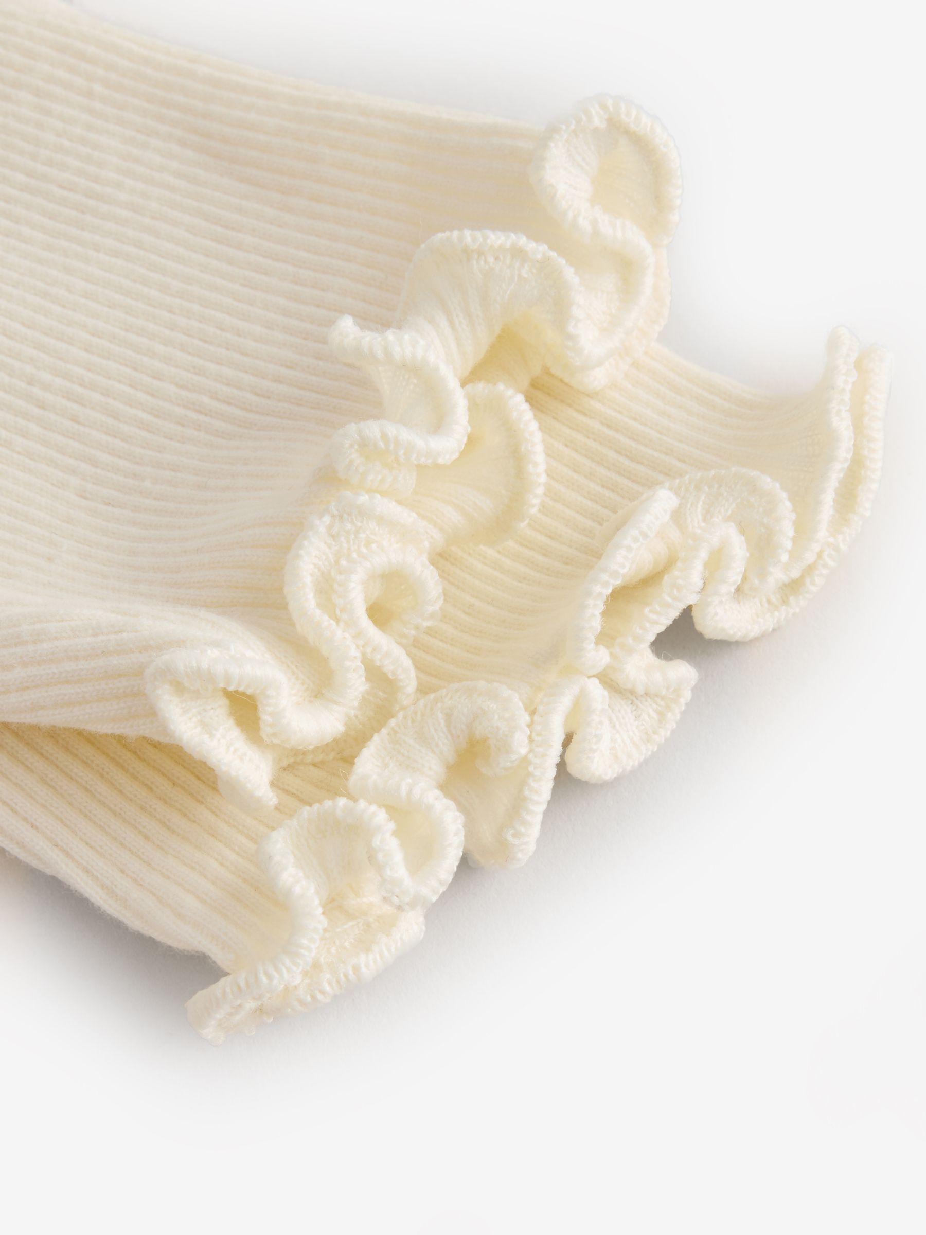 Cream Ribbed Crew Neck Long Sleeve T-Shirt - Image 4 of 5