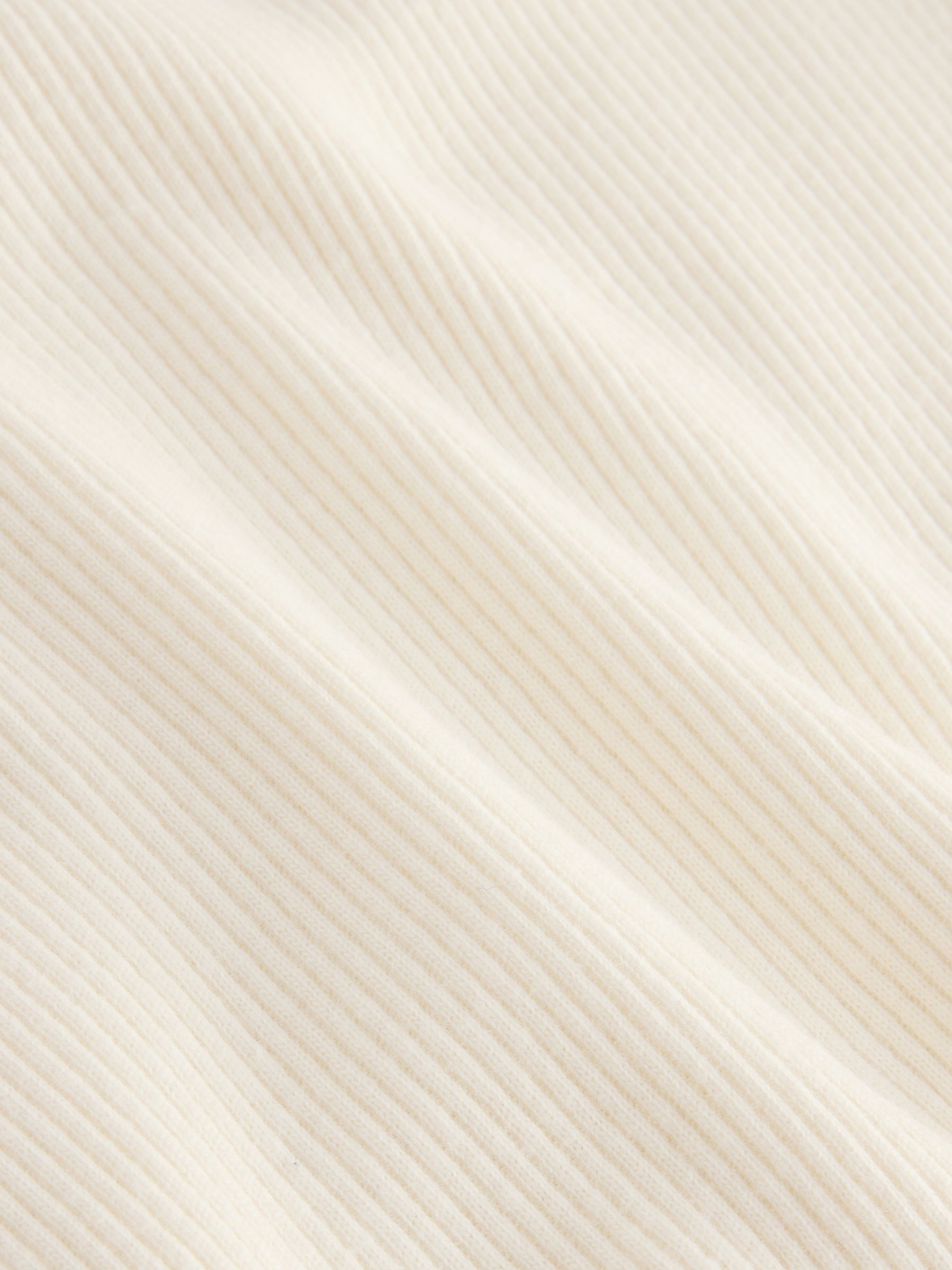 Cream Ribbed Crew Neck Long Sleeve T-Shirt - Image 5 of 5