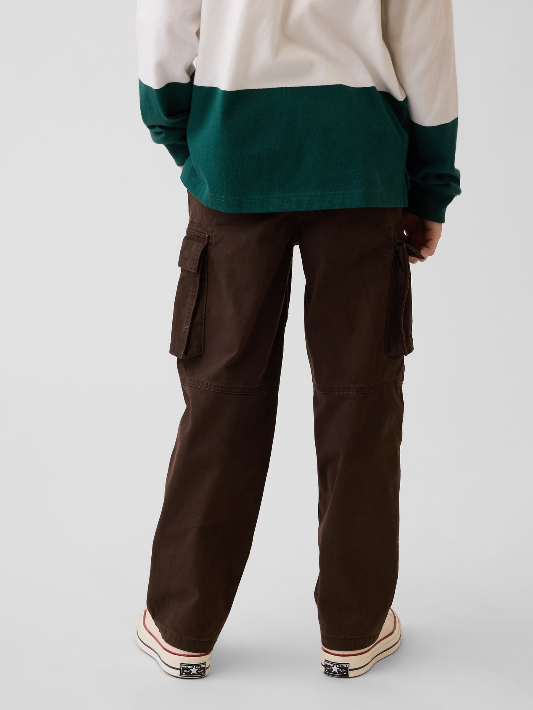 Dark Brown Loose Cargo Trousers - Image 2 of 5